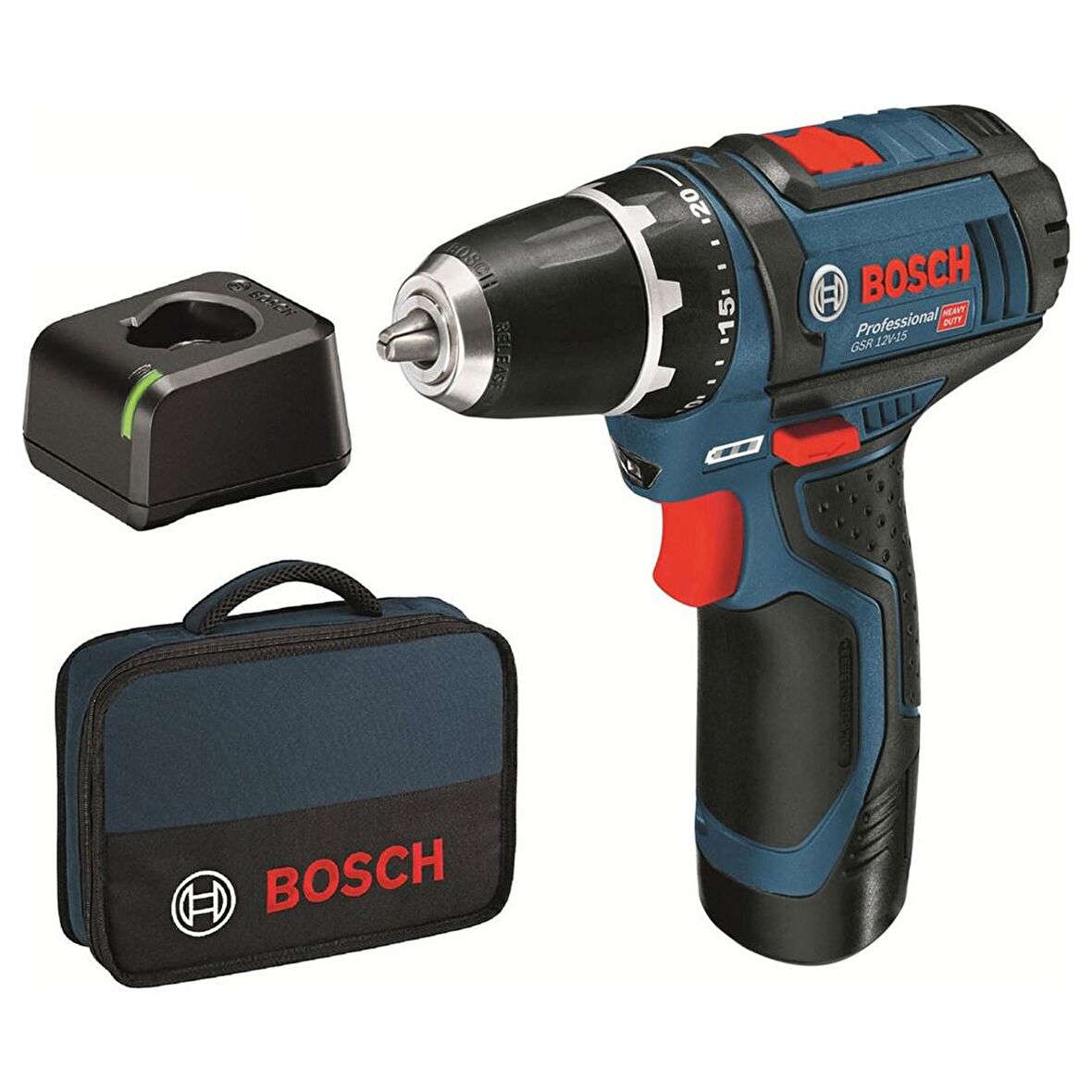 Bosch GSR 12V-15 2 Ah Tek Akülü Darbeli Vidalama Makinesi