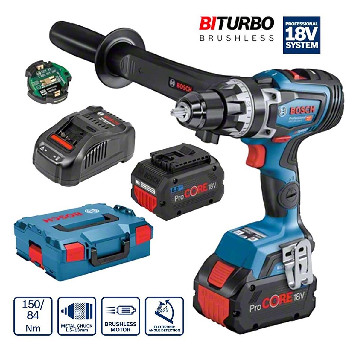 Bosch Professional GSR 18V-150 C Akülü Delme Vidalama - 06019J5005