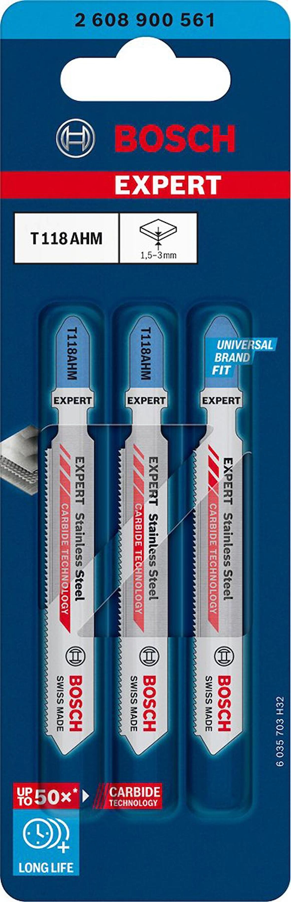 Bosch Expert Dekupaj Bıçağı SpeciforInox T118AHM 3'lü - 2608900561