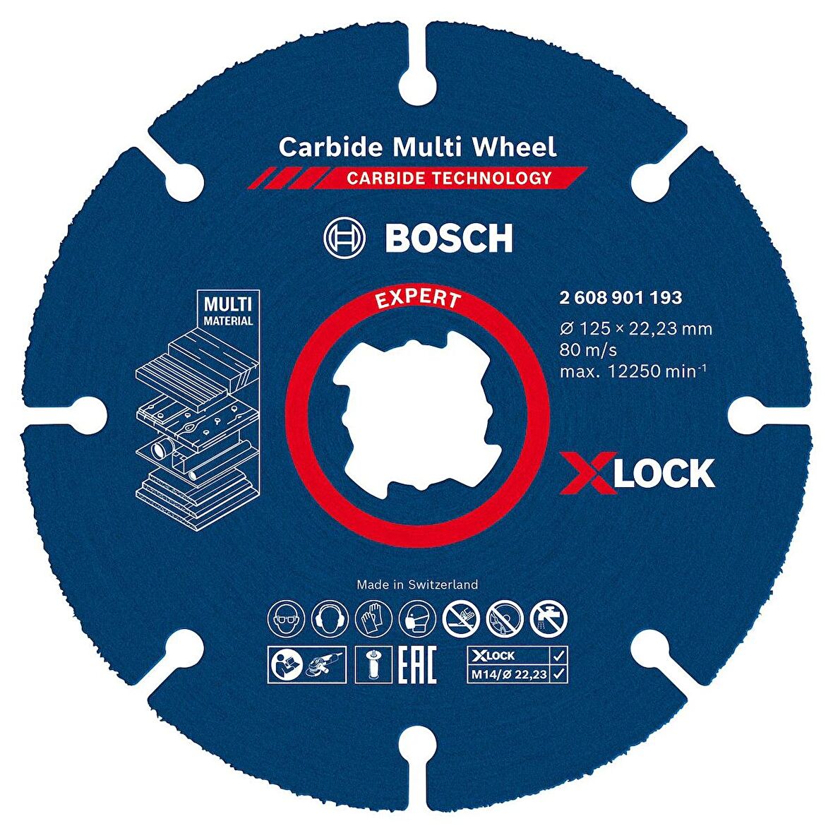 Bosch EXPERT Carbide Multi Wheel X-LOCK Kesici Disk 125 mm 2223 mm