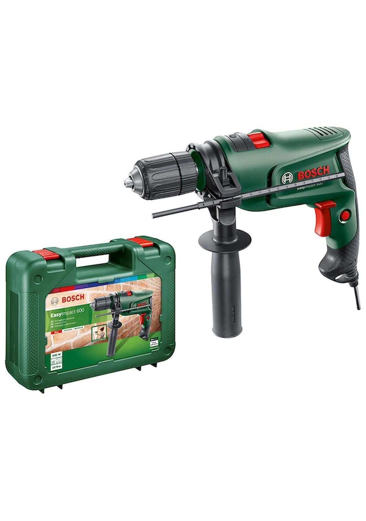 Bosch EasyImpact 600 Yeşil Matkap Seti