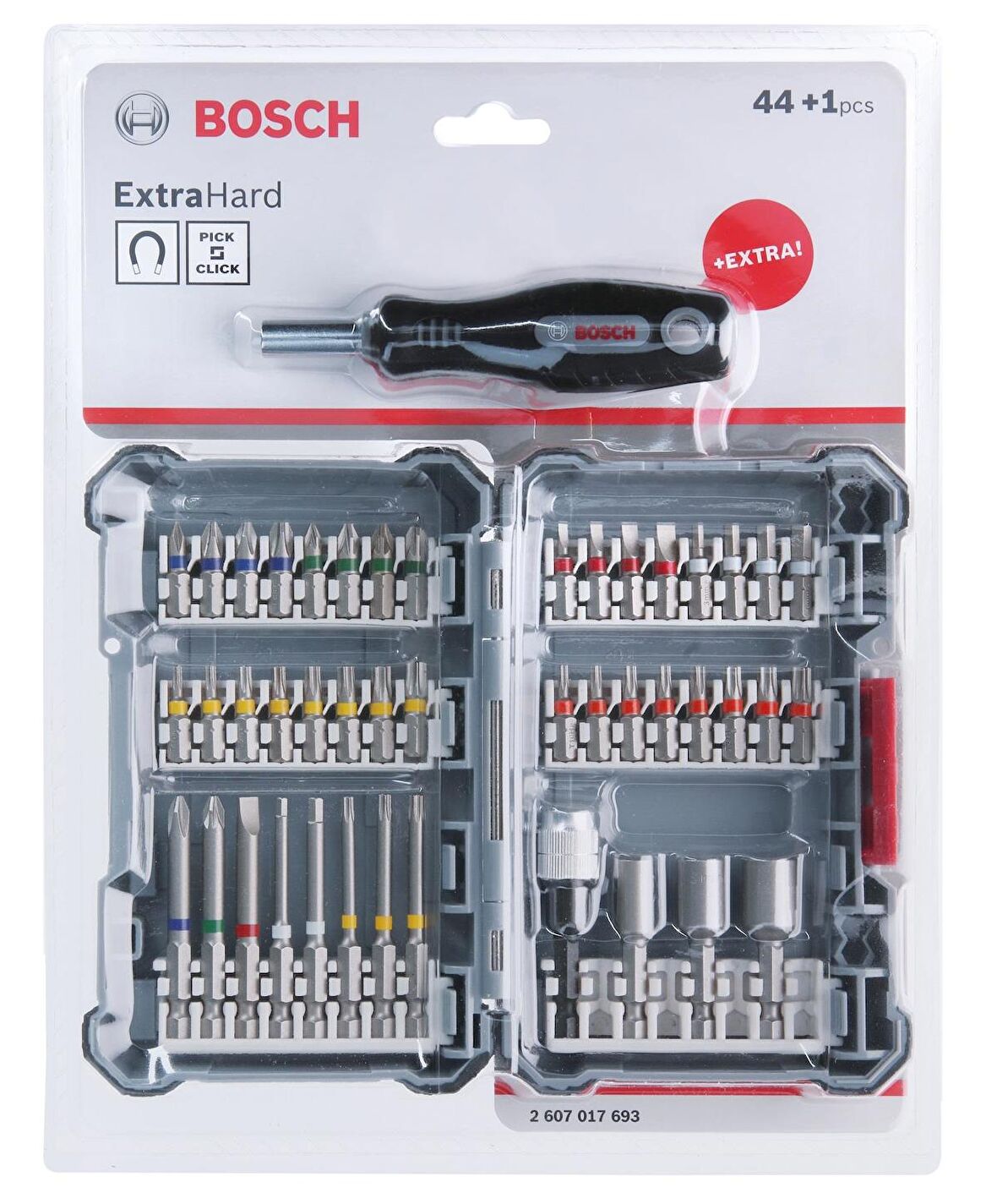 Bosch 44 Parça+Tornavida Vidalama Ucu Seti 2607017693