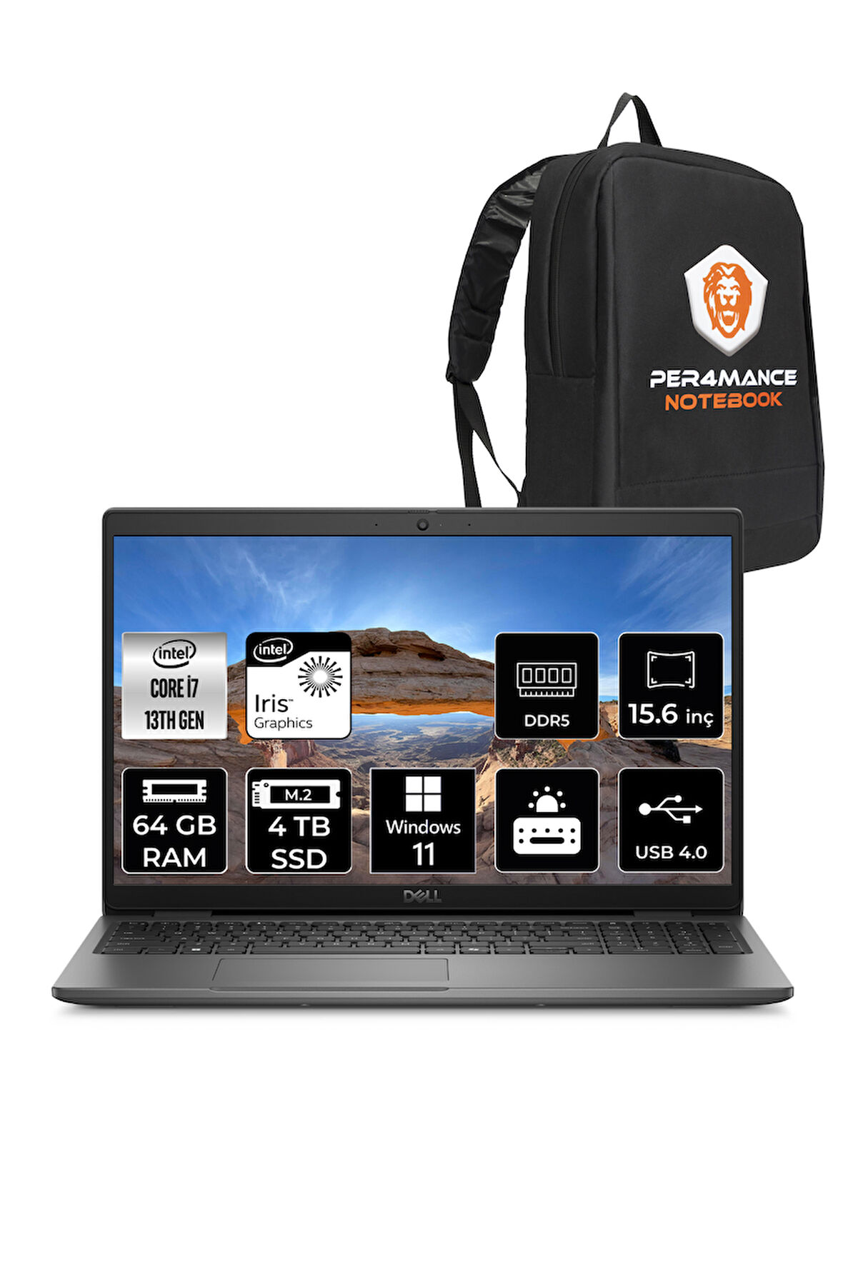 DELL Latitude 3550 i7 1355U 64GB 4TB SSD 15.6'' FHD W11H Dizüstü Bilgisayar & PER4 ÇANTA