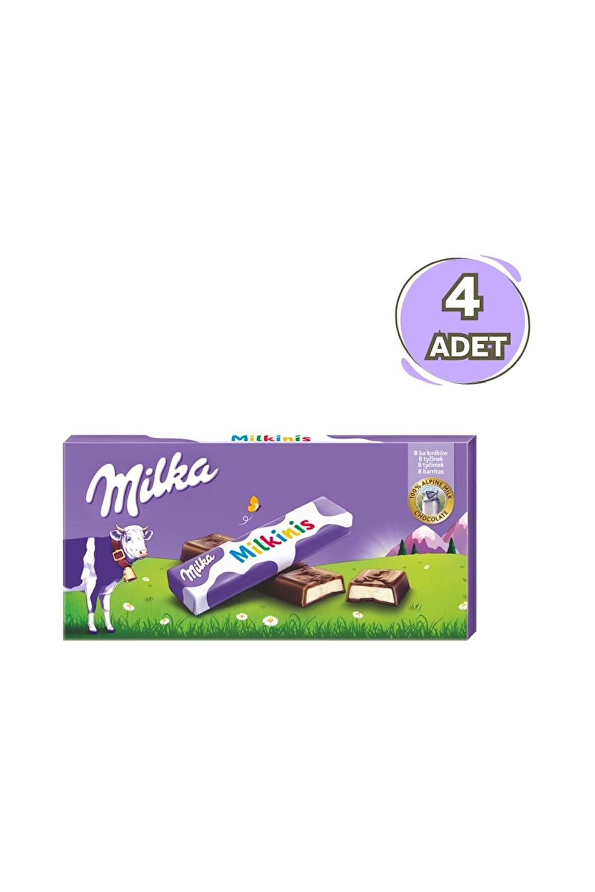Milka Milkinis Süt Dolgulu Çikolata 87,5 gr - 4 Adet