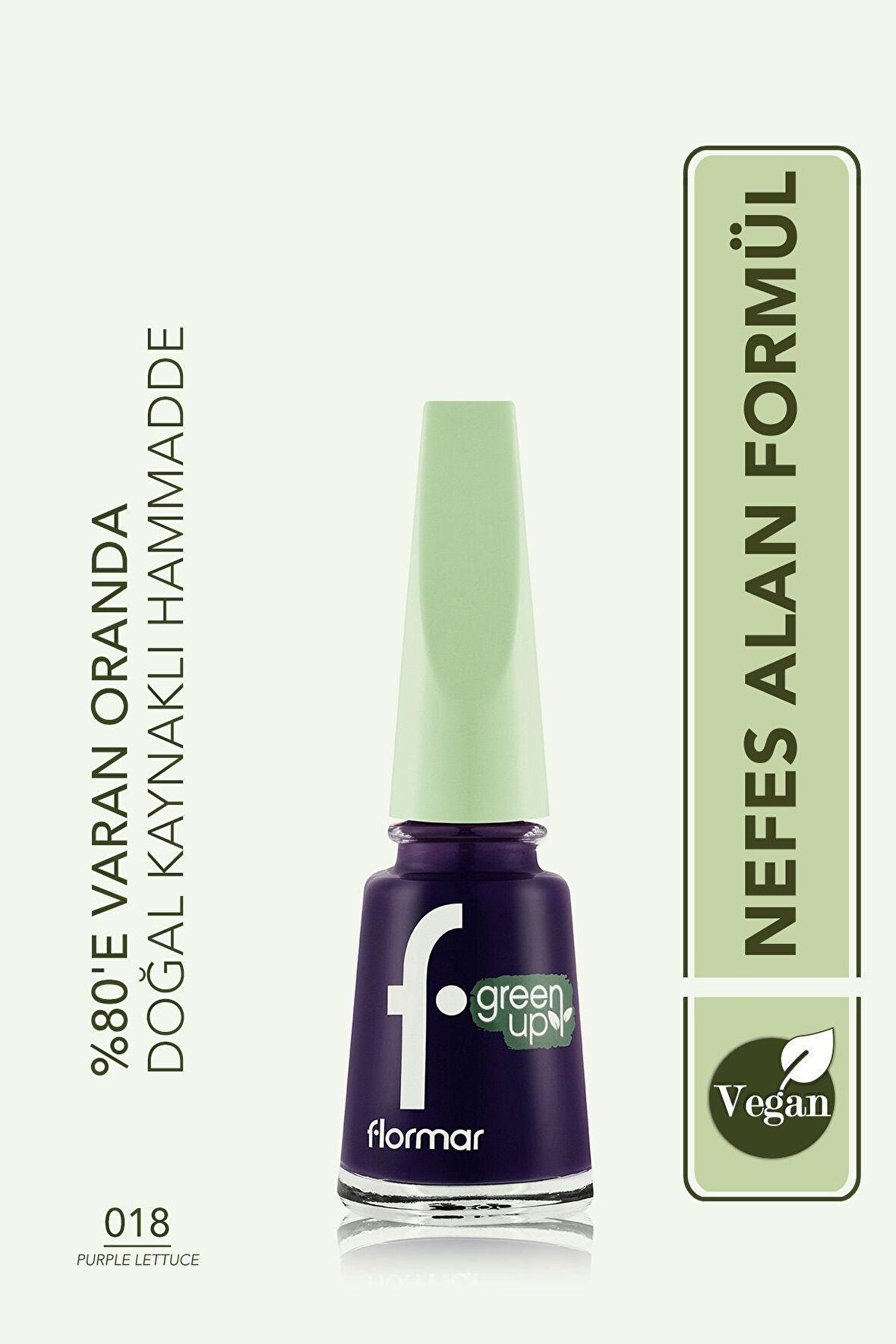 Flormar Green Up Yüksek Pigmentli & Parlak Bitişli Nefes Alabilen Vegan Oje