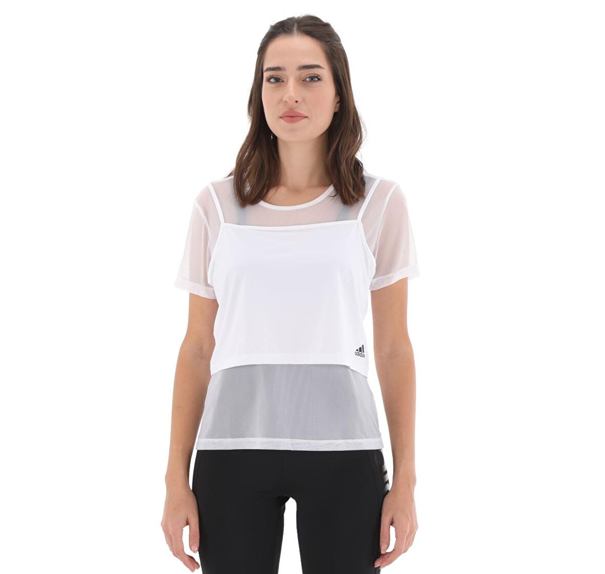 GC7640-K adidas Pwr 2In1 Tee Kadın T-Shirt Beyaz