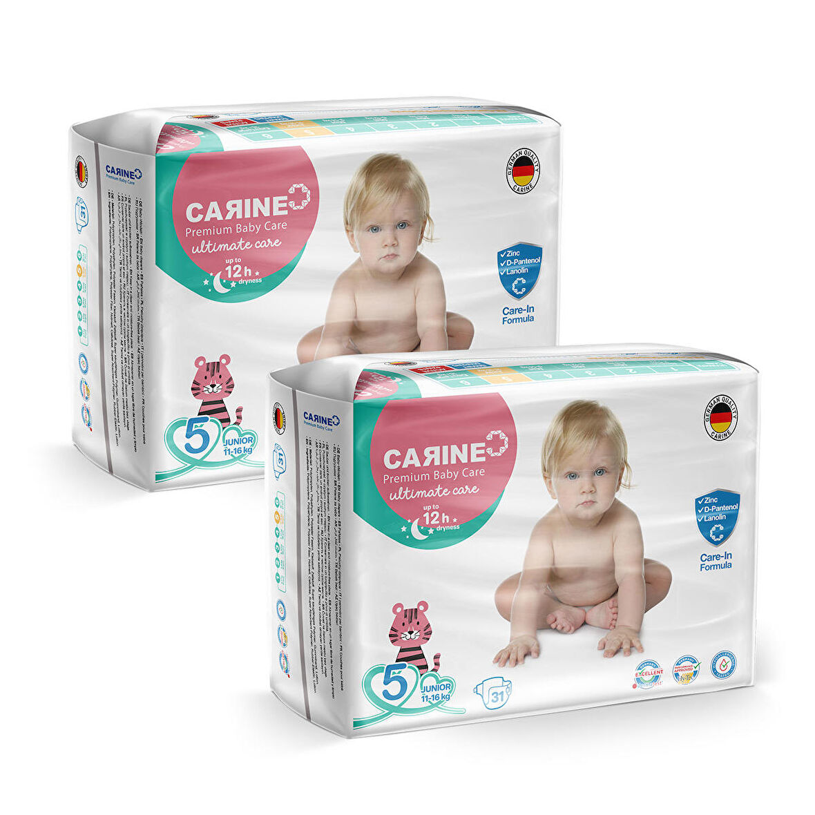 Carine Premium 5 Numara Junior 2x31'li Bel Bantlı Bez