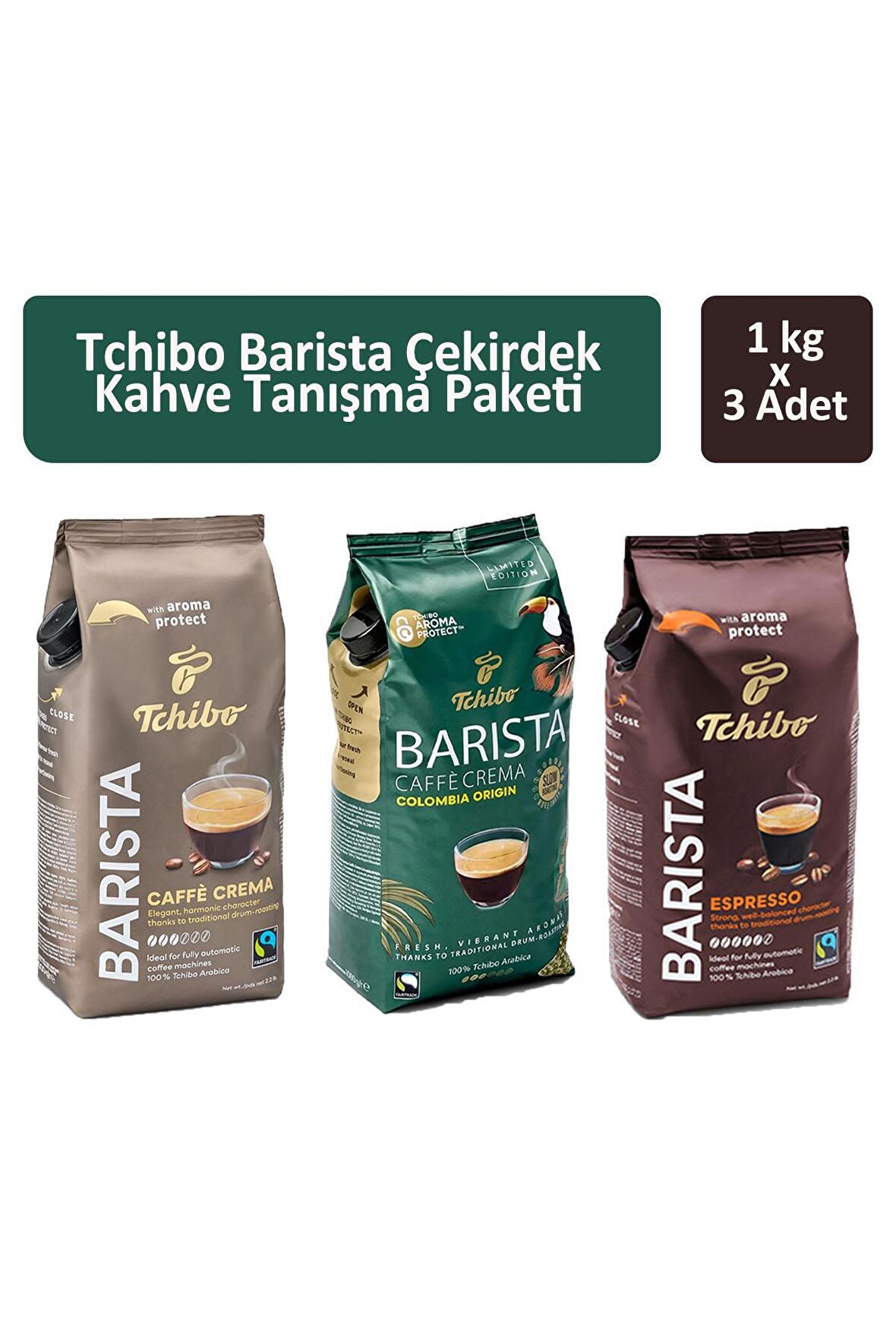 Tchibo Barista Çekirdek Kahve Tanışma Paketi 1000 gr x 3 Adet