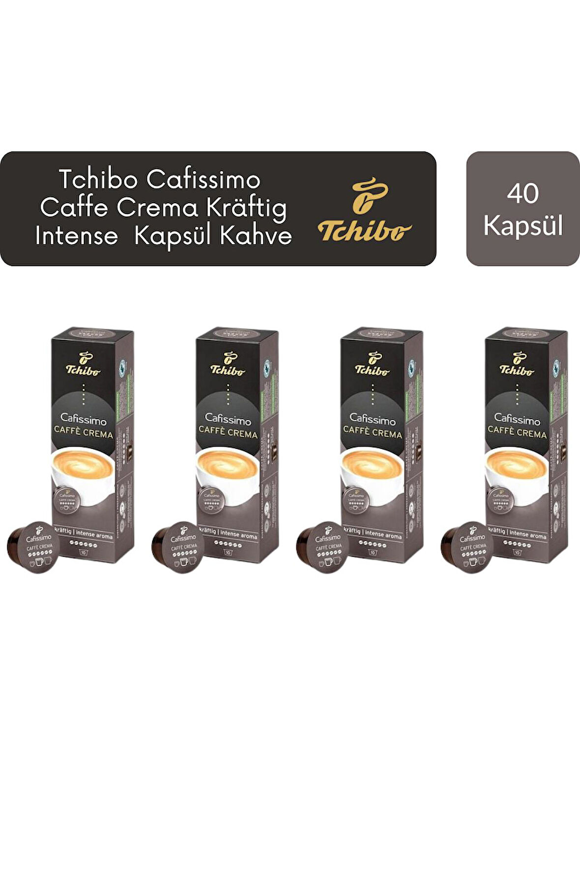 Tchibo Cafissimo Caffe Crema Kraftig Intense Aroma Kapsül Kahve x 4 Adet