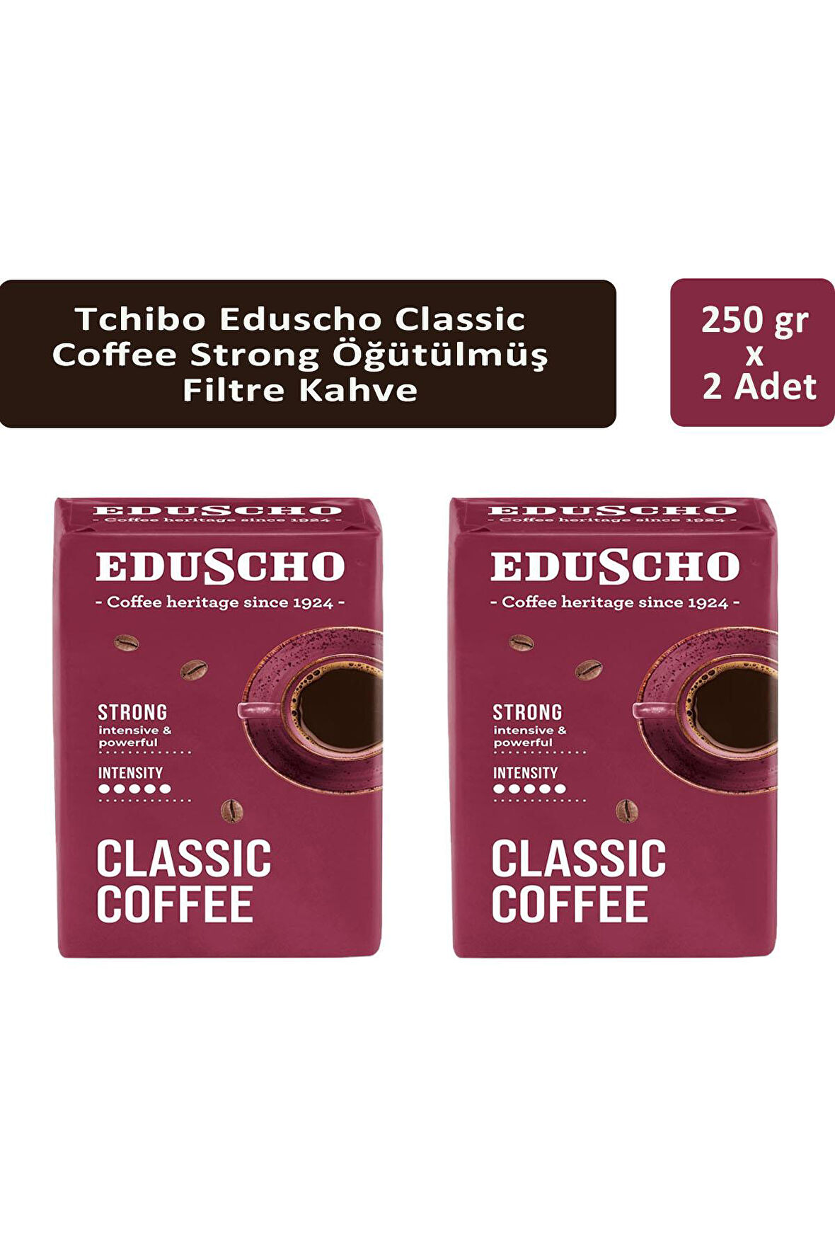 Tchibo Eduscho Classic Coffee Strong Öğütülmüş Filtre Kahve 250 gr x 2 Adet