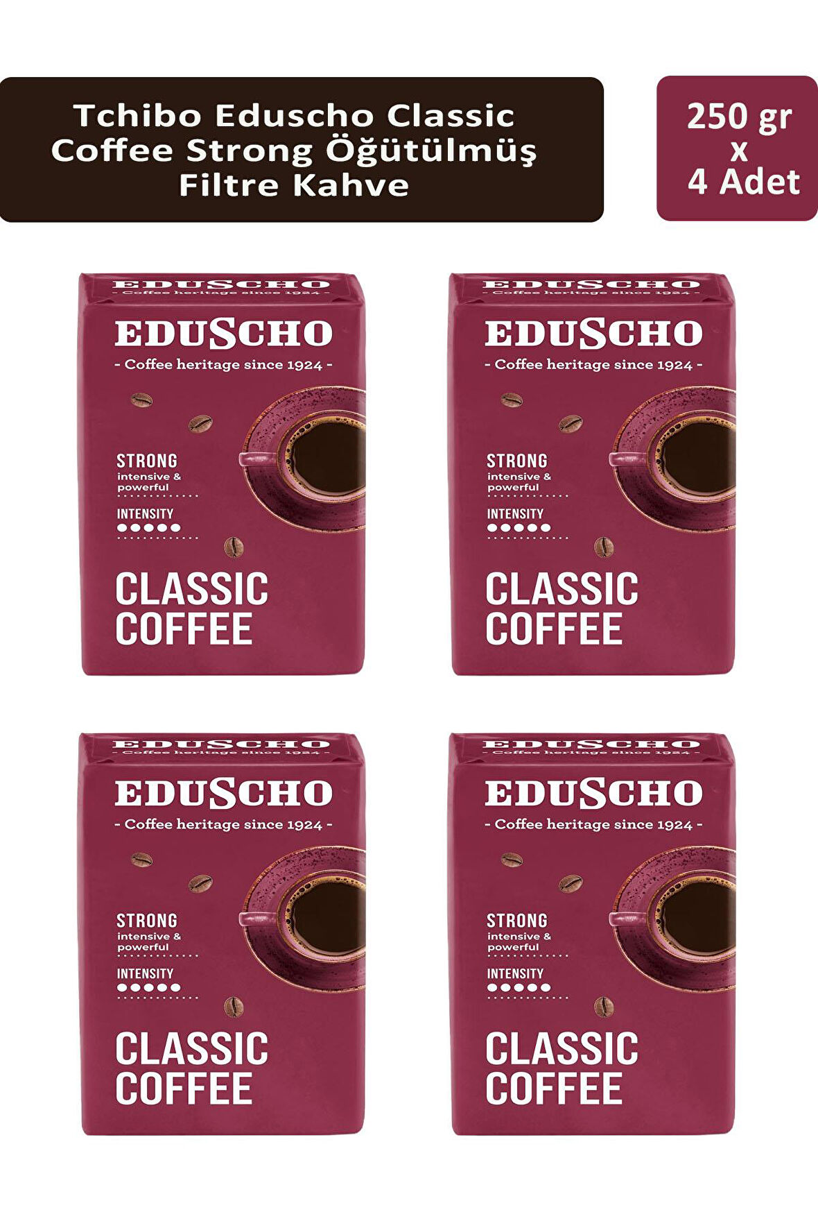 Tchibo Eduscho Classic Coffee Strong Öğütülmüş Filtre Kahve 250 gr x 4 Adet