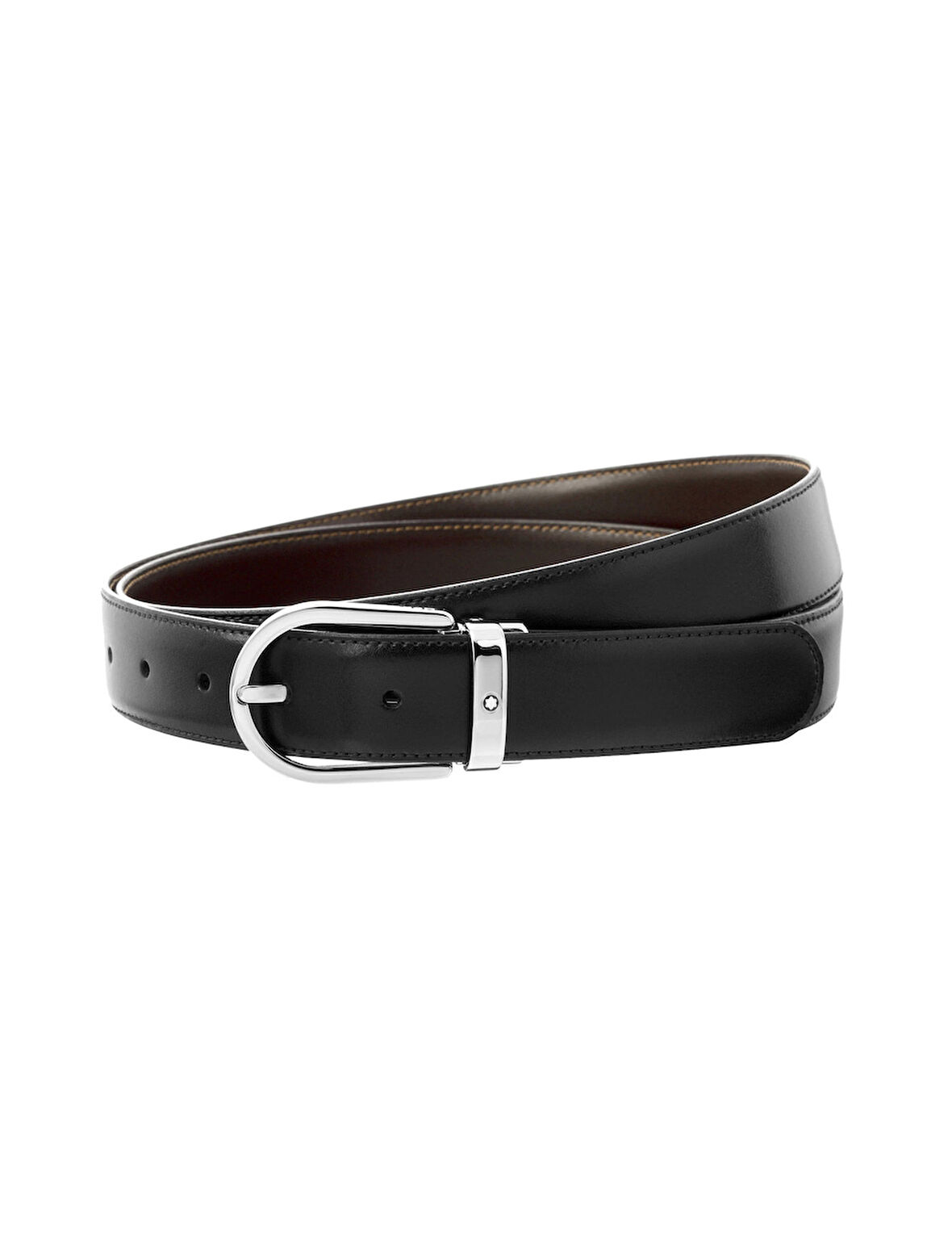 Montblanc At Nalı Parlak Paladyum Finish Pin Tokalı Kemer 128135