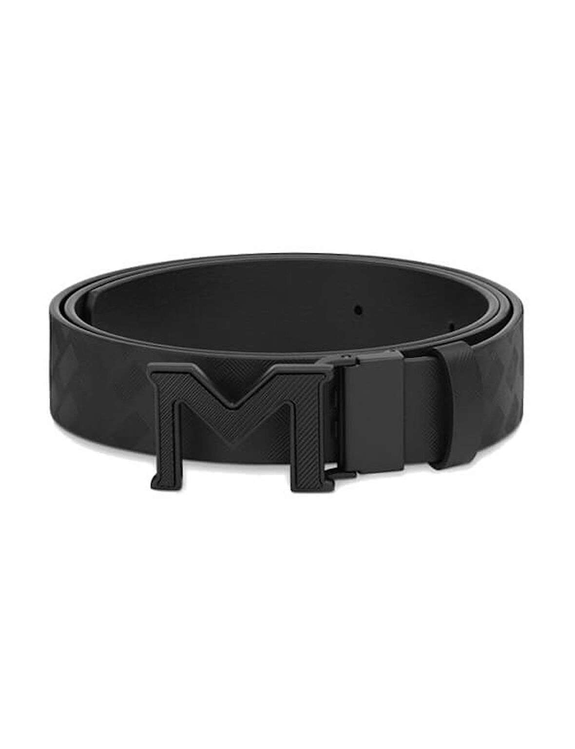 Montblanc M Buckle Extreme 3.0 SiyahDüz Siyah 35 mm Çift Yönlü Deri Kemer 198646