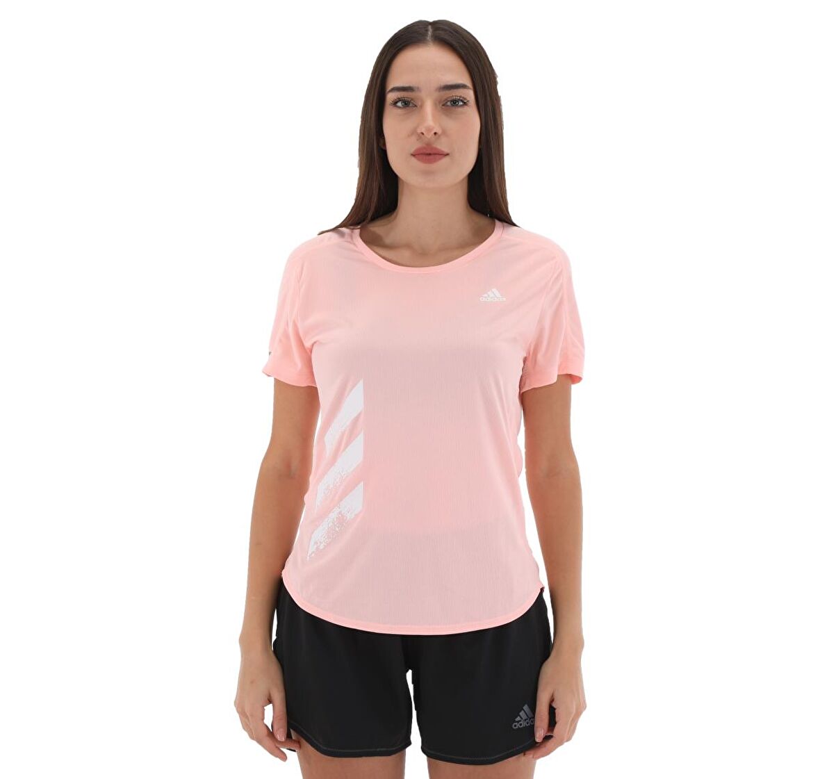 GC6889-K adidas Run It Tee 3S W Kadın T-Shirt Pembe