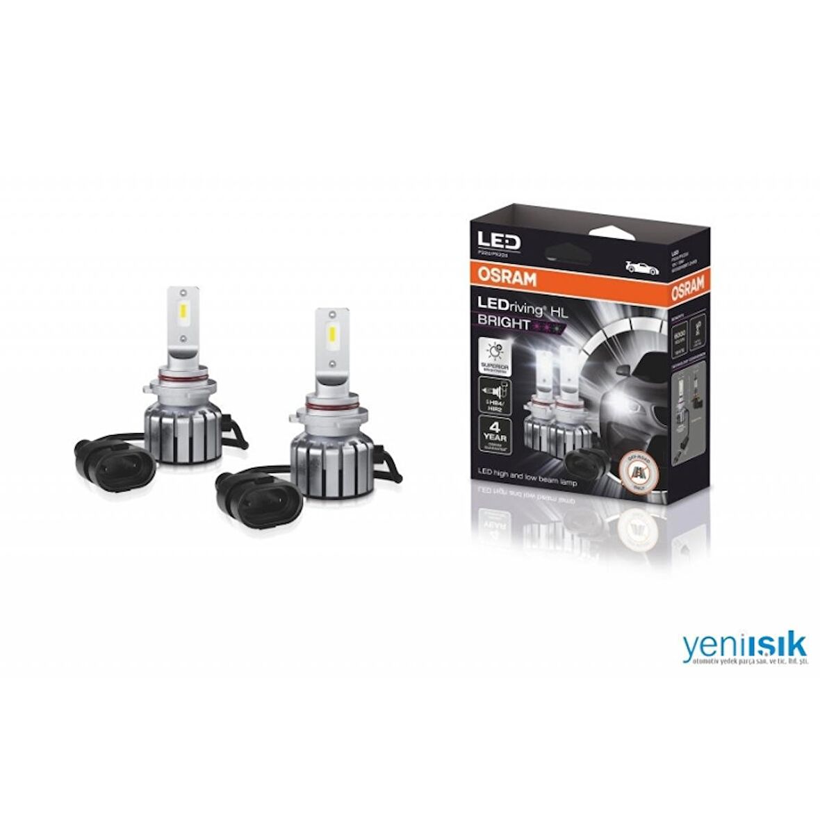 Osram 9006 HB4 LED Bright %300 Fazla Işık (Takım - 2 Adet)