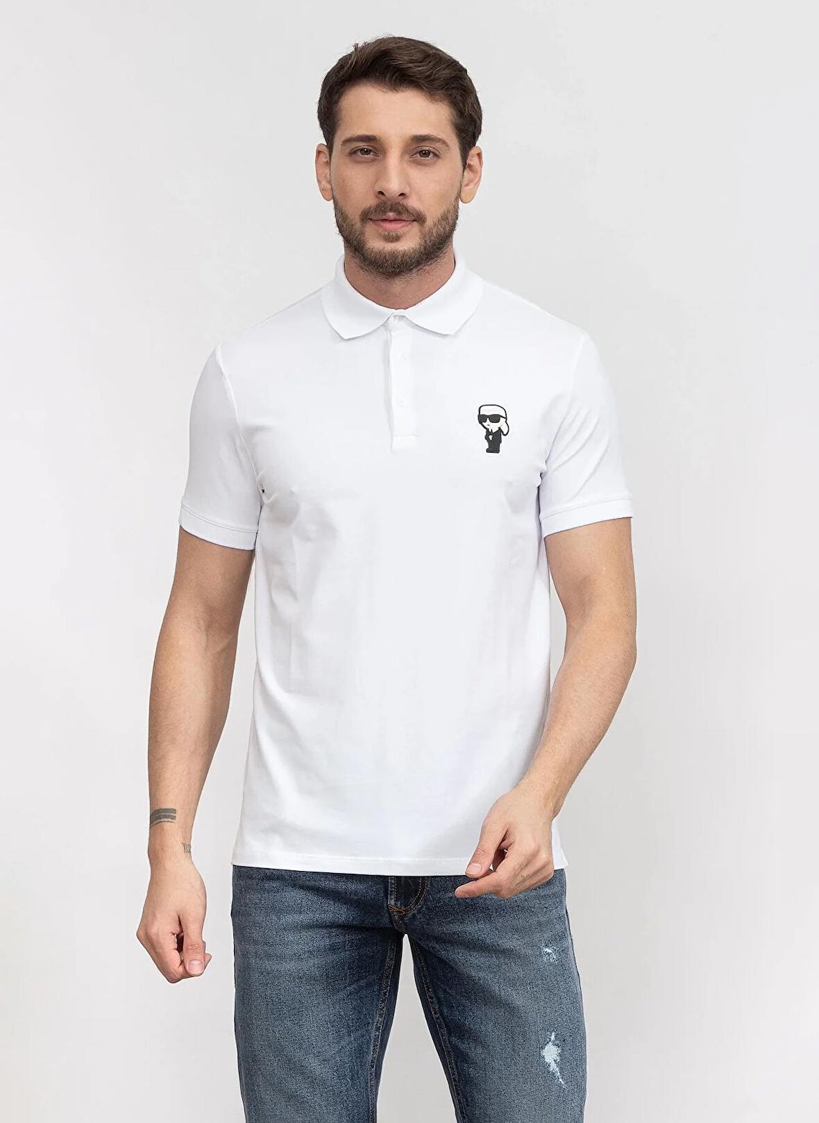 KARL LAGERFELD Beyaz Erkek Polo T-Shirt 745022500221
