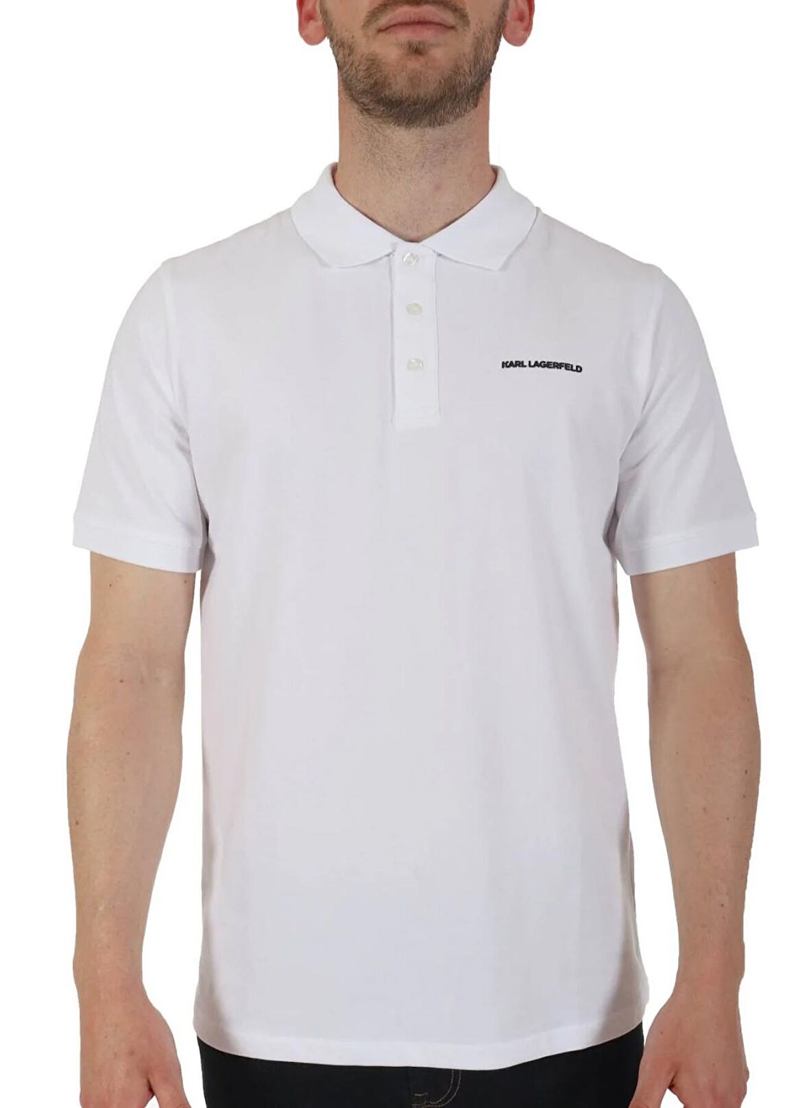 KARL LAGERFELD Beyaz Erkek Polo T-Shirt 745015542221