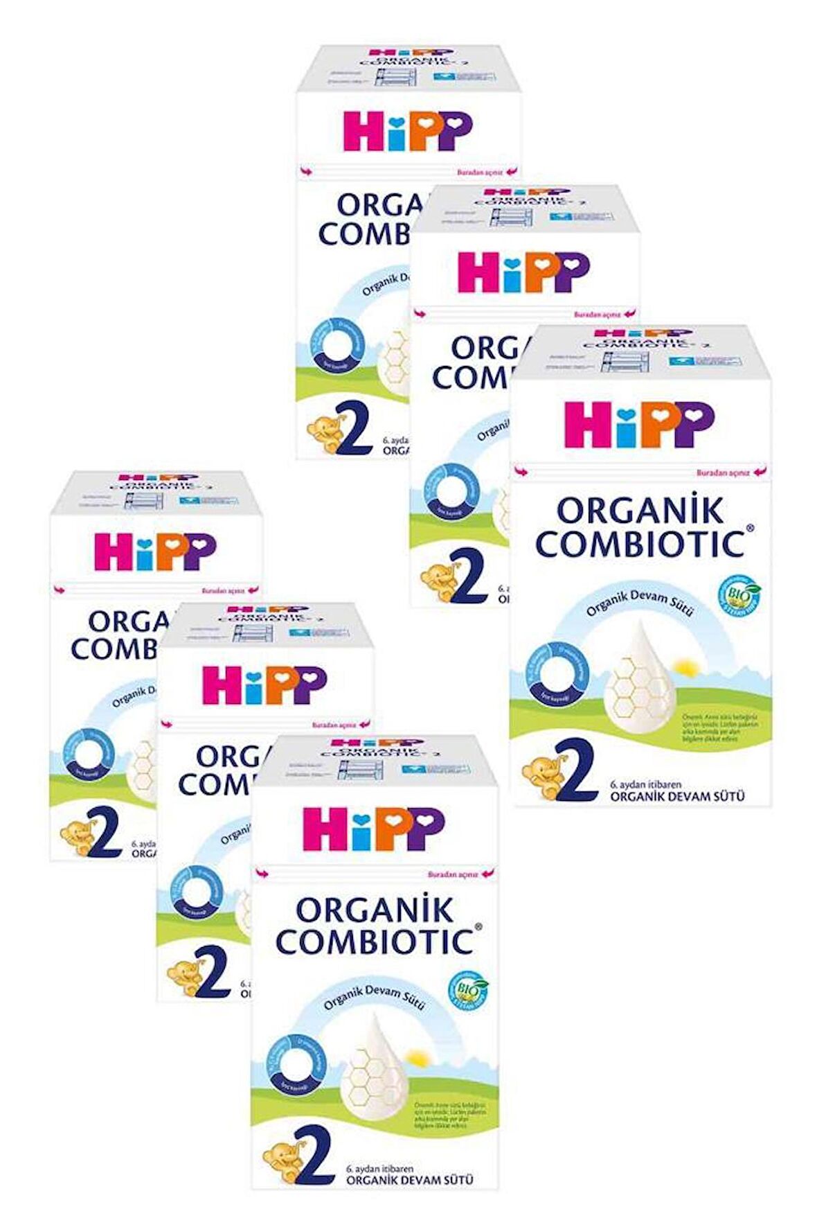 Hipp 2 Organik Combiotic Bebek Sütü 800 gr 6 lı