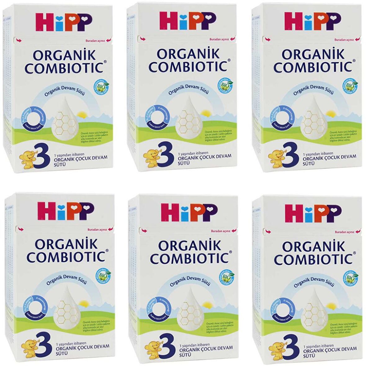 Hipp Organik Combiotic 3 Prebiyotik Devam Sütü 6 x 800 gr