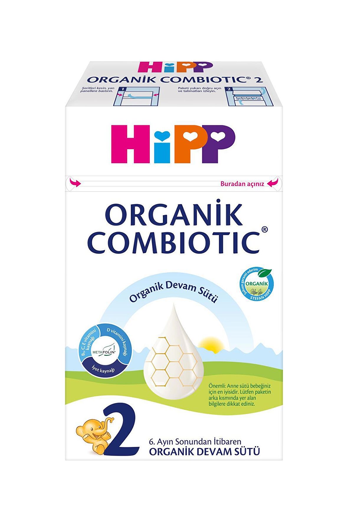 Hipp 2 Organik Devam Sütü 600 gr