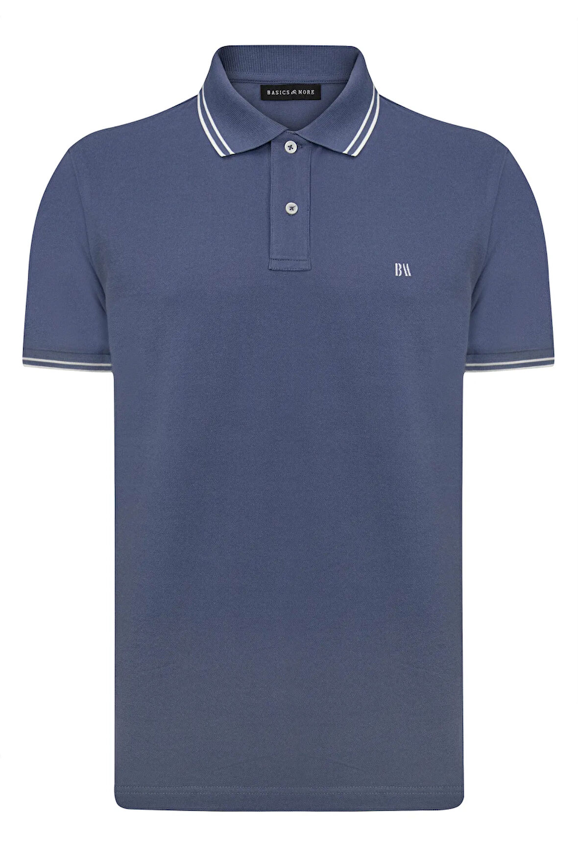 Erkek İndigo Polo Yaka, Serin Tutan, Hızlı Kuruyan, Pamuklu,Kıvrılmaz Yaka T-Shirt