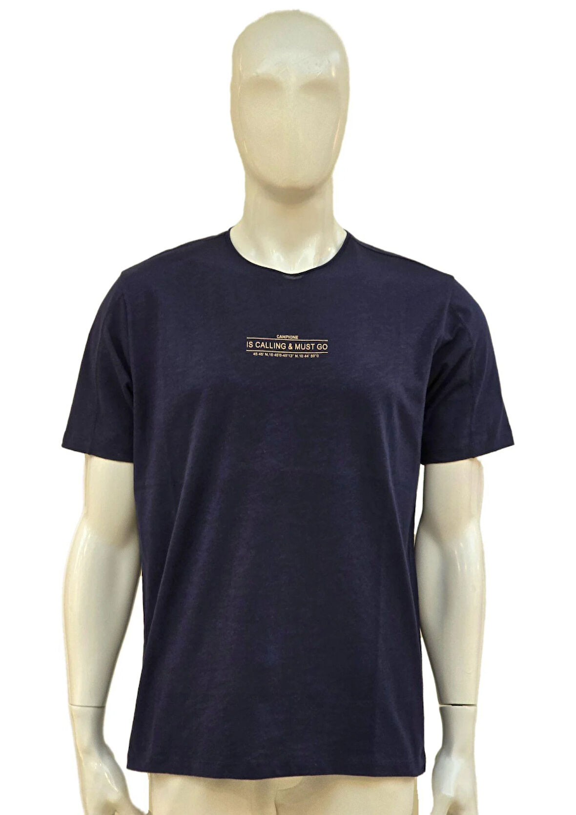 Campione 1099107 Erkek T-Shirt Indigo