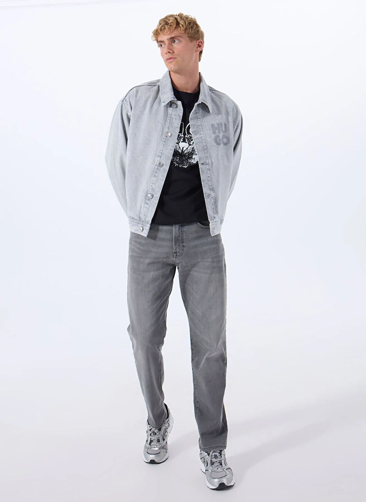 Gri Erkek Normal Bel Regular Fit Denim Pantolon RE.MAINE