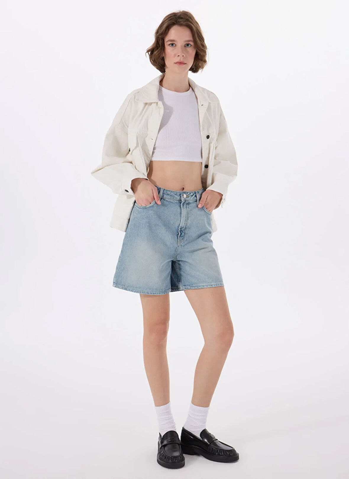 Hugo Yüksek Bel Regular Fit Mavi Kadın Denim Şort 50538863