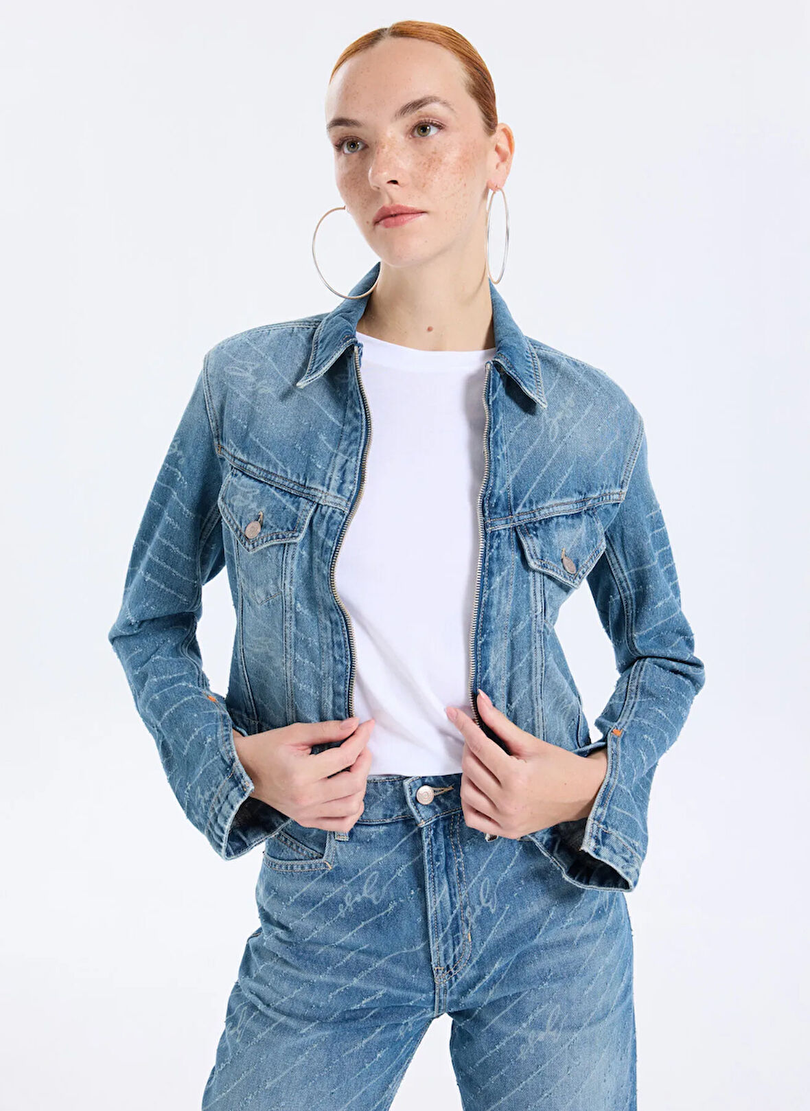 Boss Mavi Kadın Denim Ceket 50542426