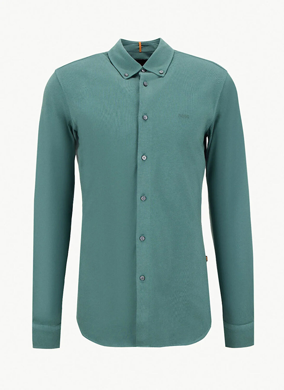 Boss Slim Fit Düğmeli Yaka Haki Erkek Gömlek Myjersey_M