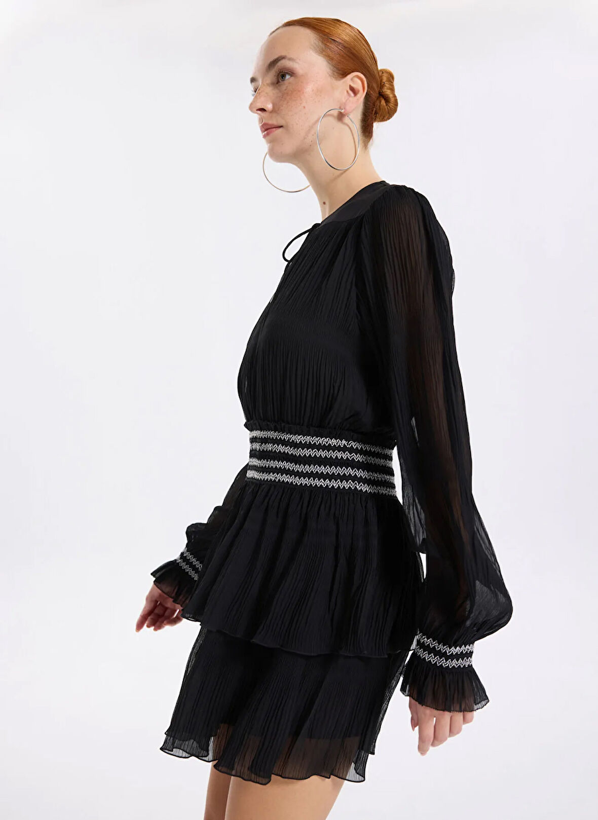 Boss Bisiklet Yaka Siyah Kısa Kadın Elbise 50544042