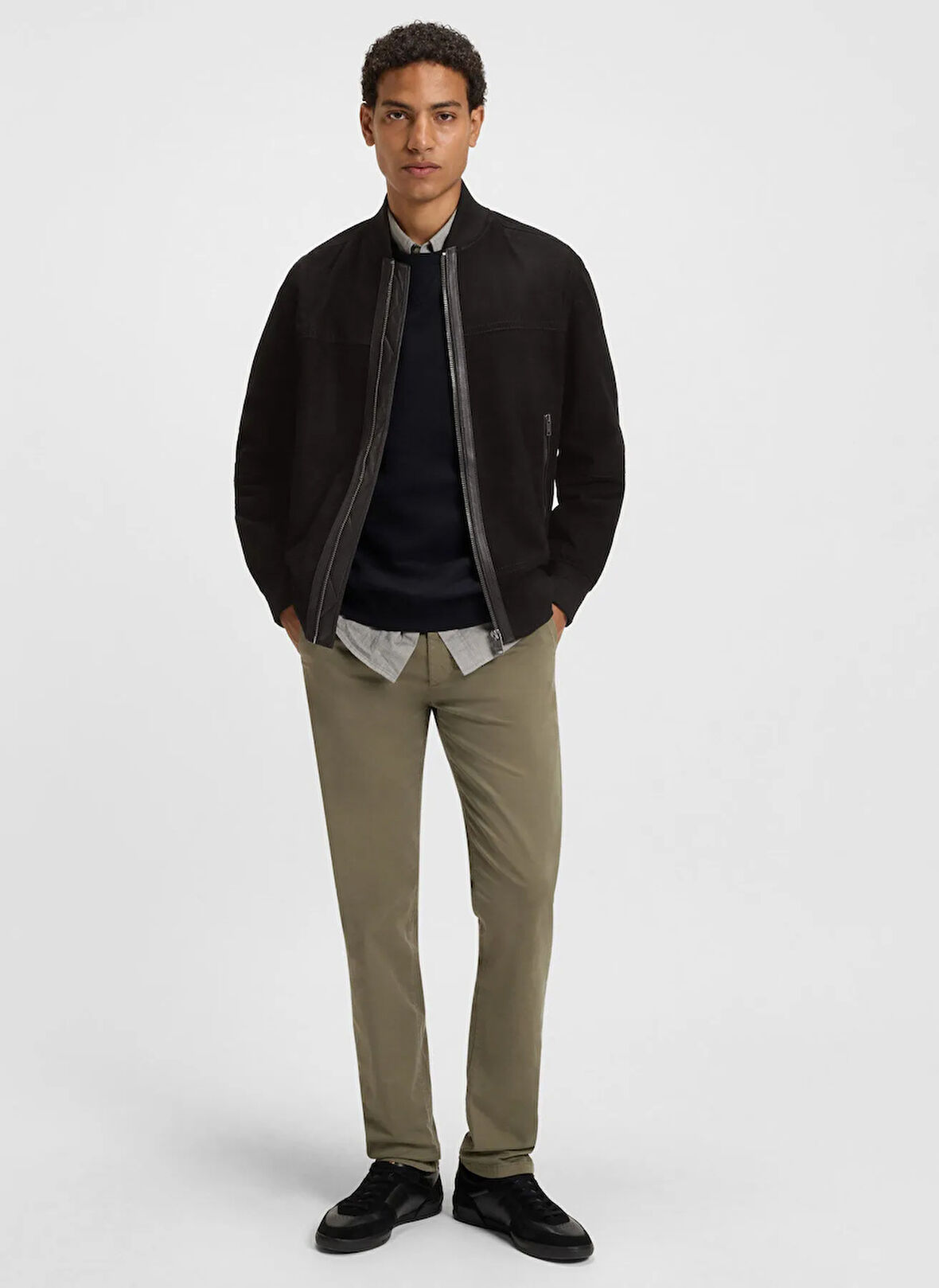 Boss Siyah Erkek Deri Ceket Johice