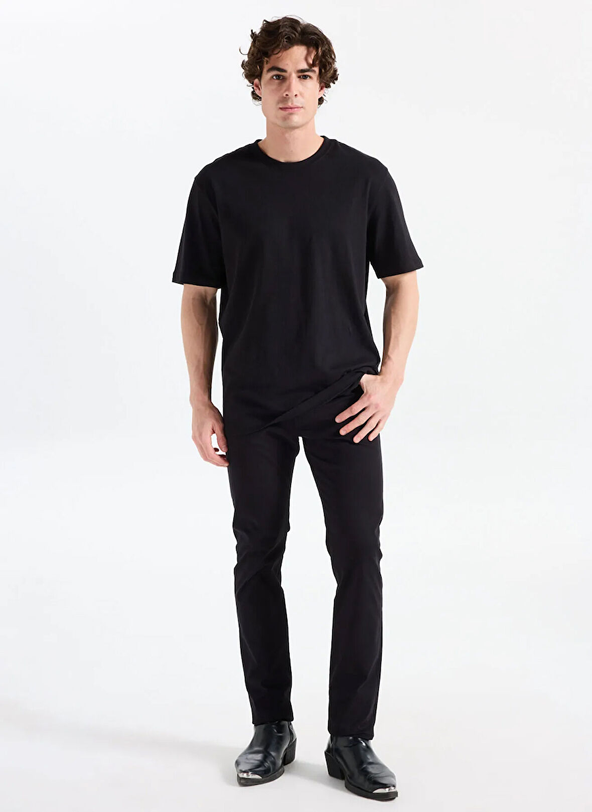 Boss Normal Bel Normal Paça Slim Fit Siyah Erkek Pantolon Delaware