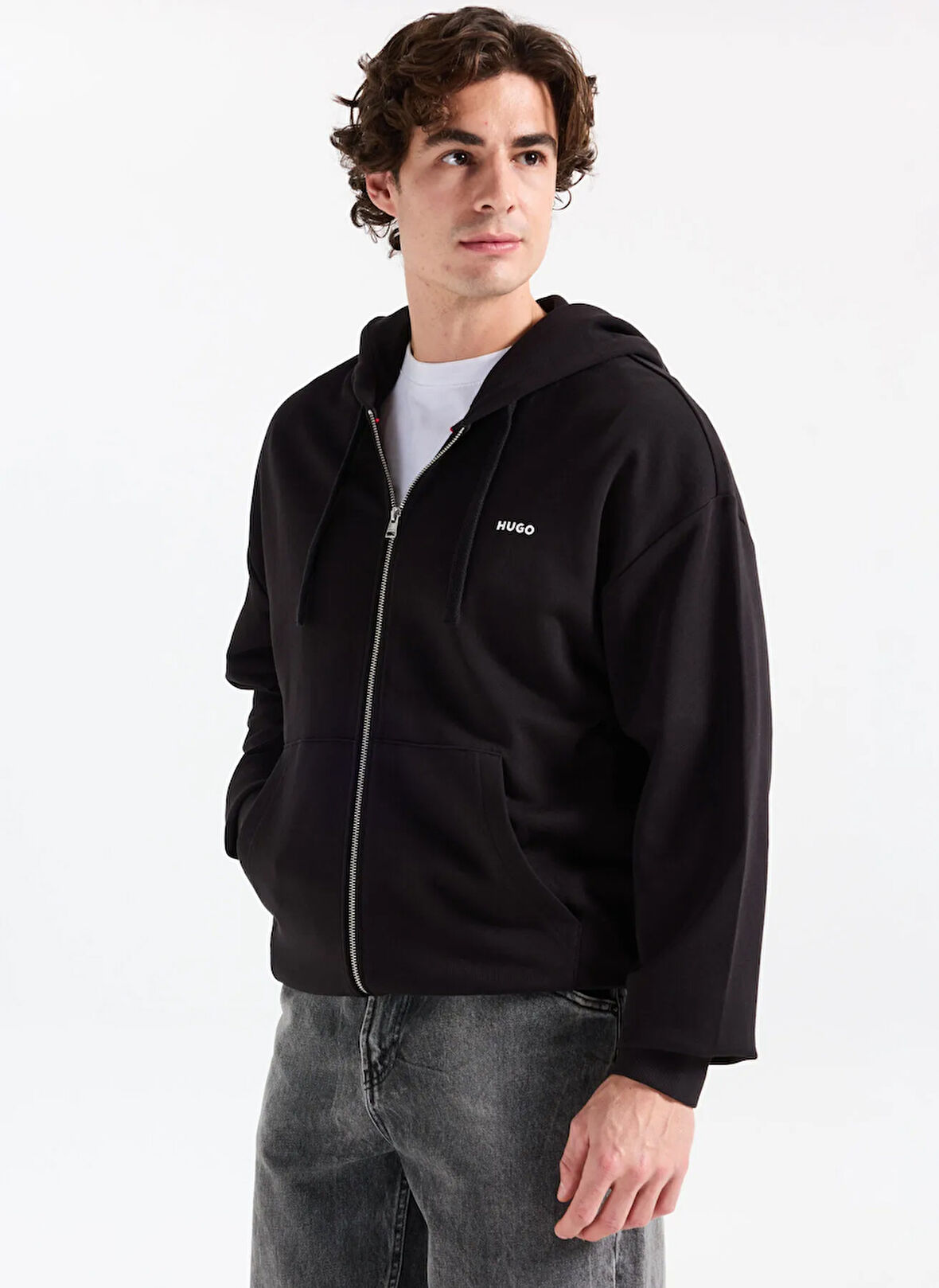 Hugo Kapüşon Yaka Siyah Erkek Sweatshırt 50548651_Dapozip