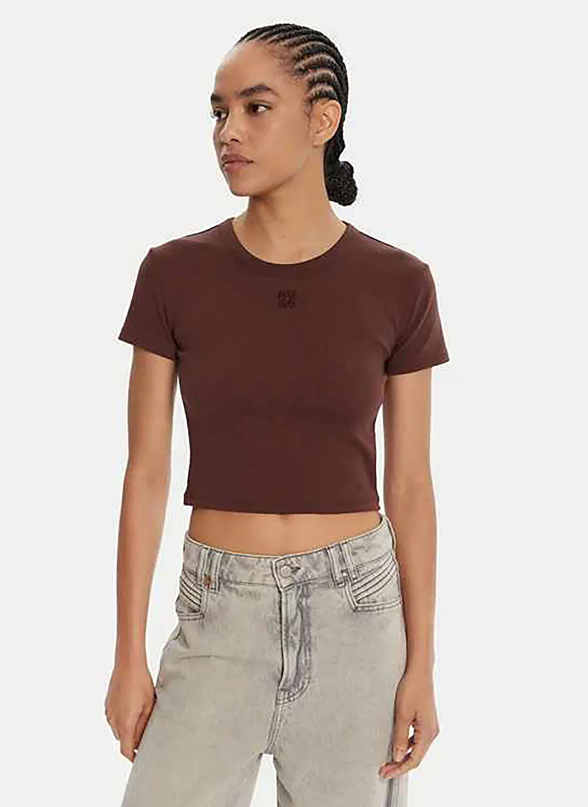 Hugo Bisiklet Yaka Kahve Kadın T-Shirt 50512000