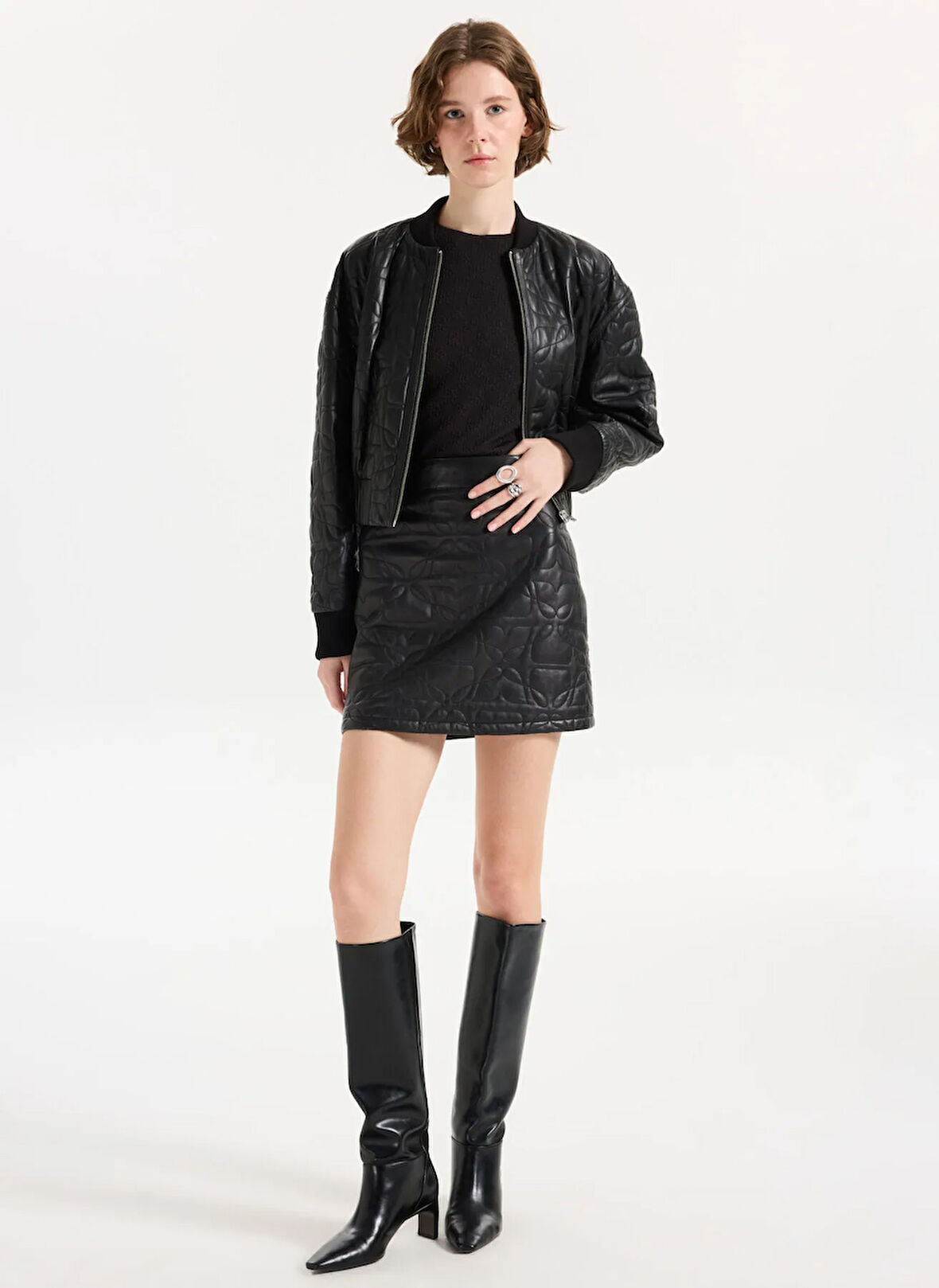 Hugo Yüksek Bel Siyah Kadın Kısa Etek 50542332