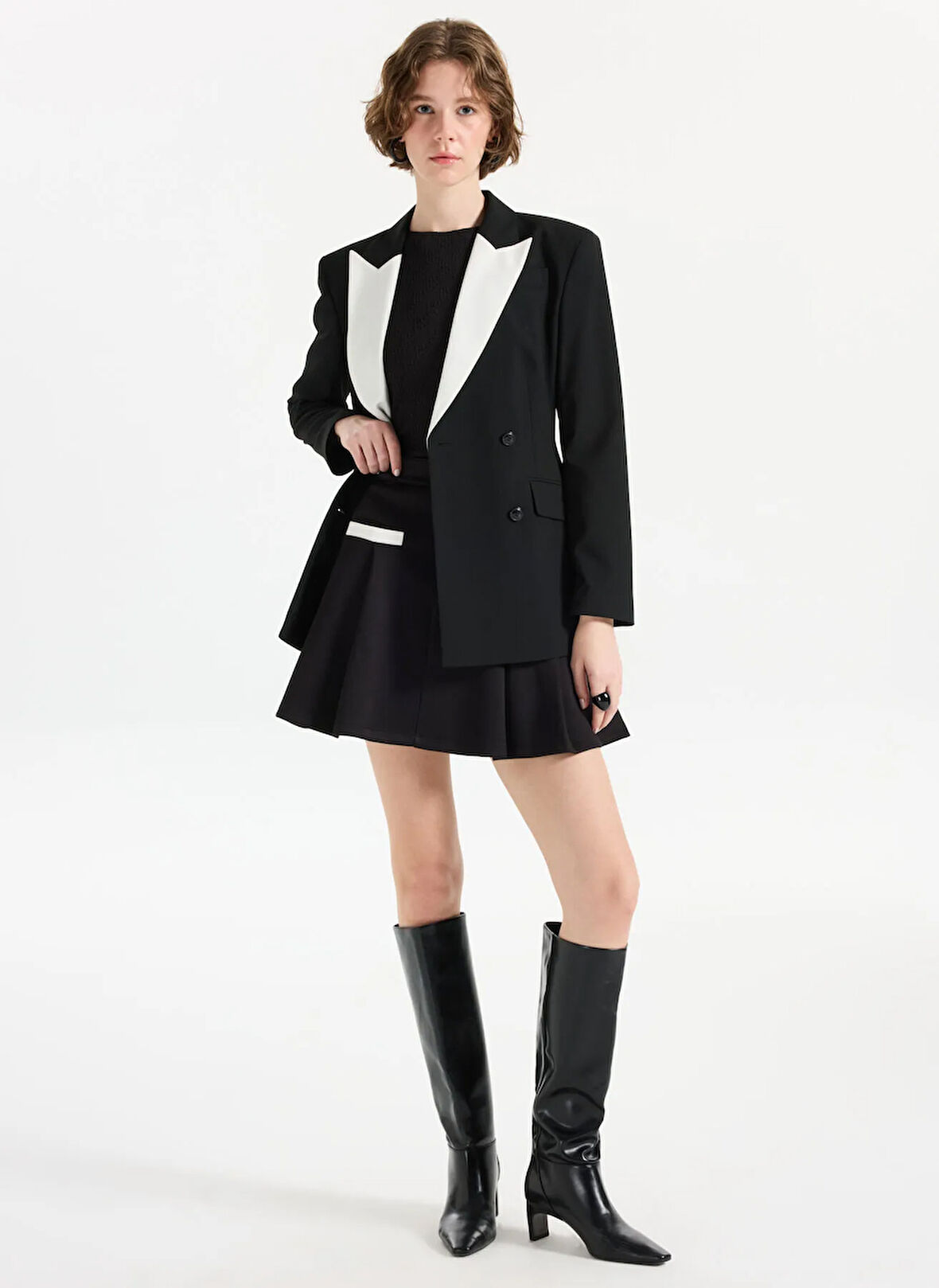 Hugo Yüksek Bel Siyah Kadın Kısa Etek 50542759