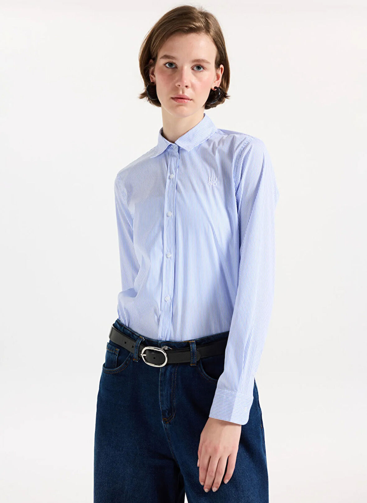 Hugo Normal Gömlek Yaka Mavi Kadın Gömlek 50544090