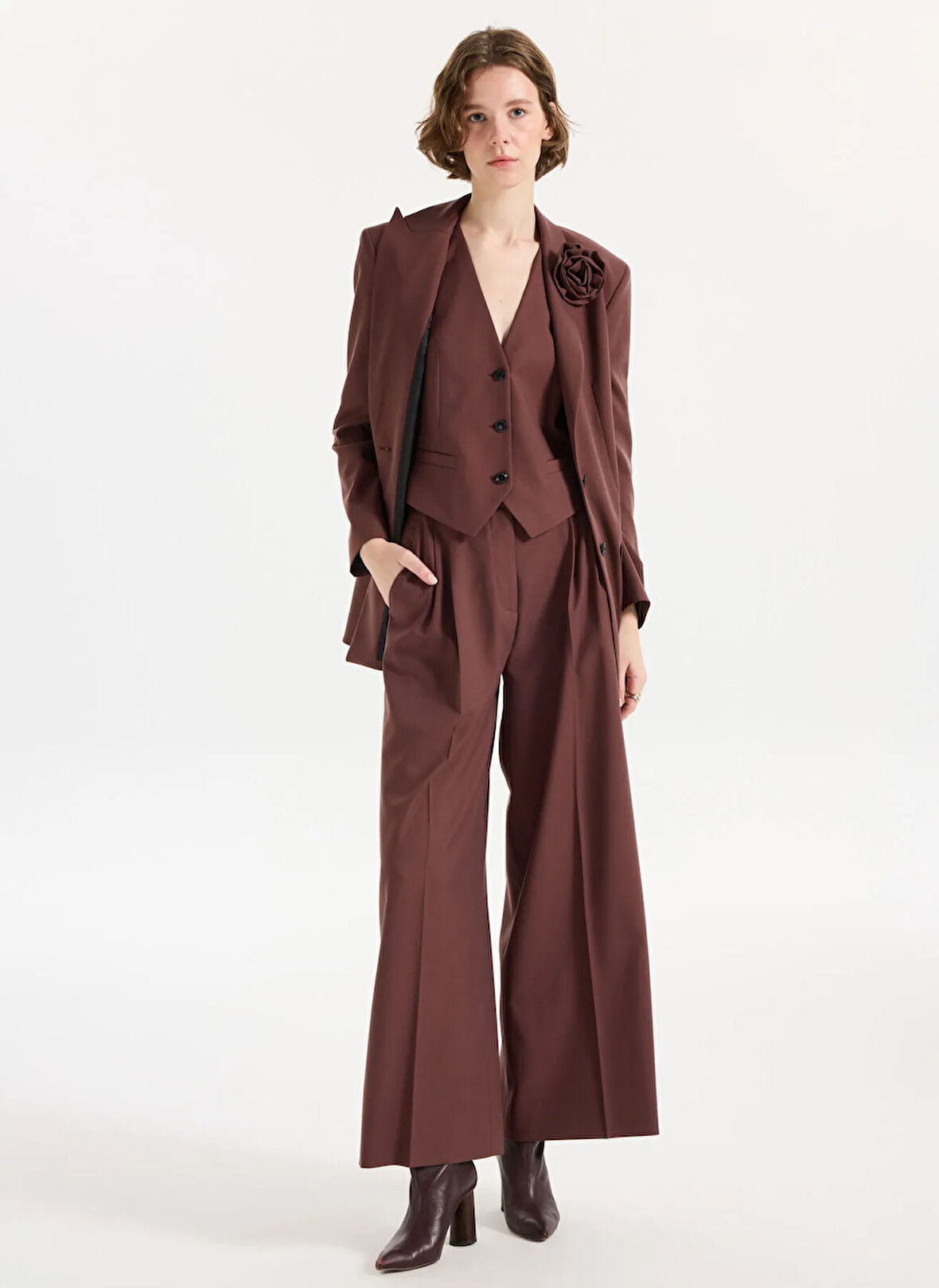 Hugo Yüksek Bel Normal Kahve Kadın Pantolon 50544107