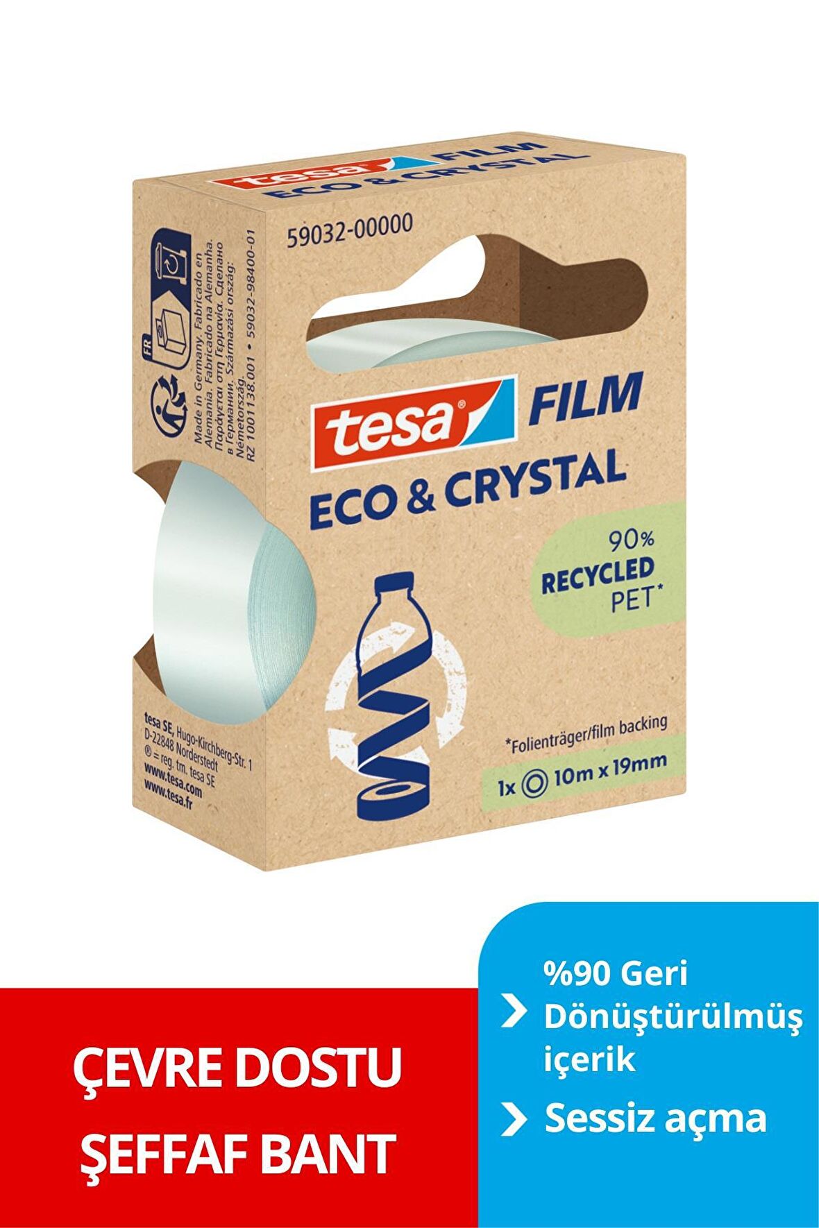 tesafilm® Eco & Crystal Recycled PET 10mx19mm