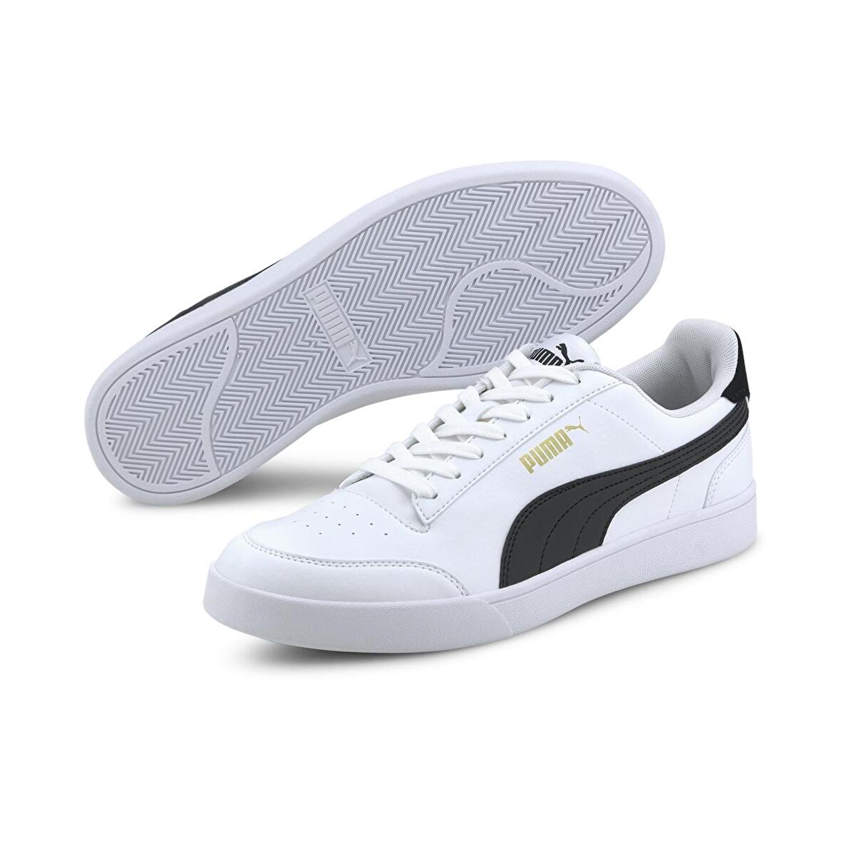 Puma 309668 Shuffle Beyaz-Siyah Spor Ayakkabı