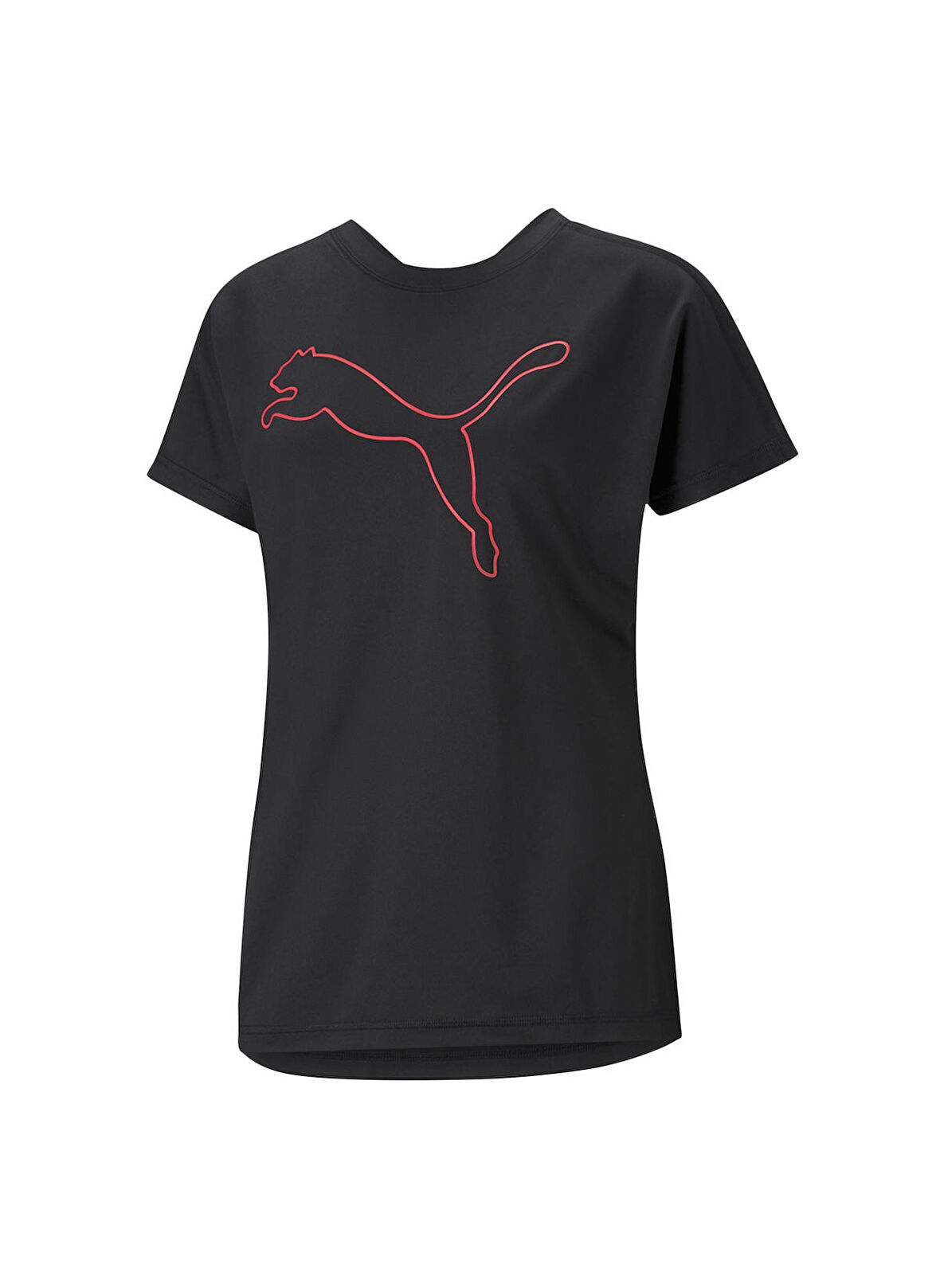 Puma O Yaka Baskılı Siyah Kadın T-Shirt 52026051 Train Fav Jersey Cat Tee