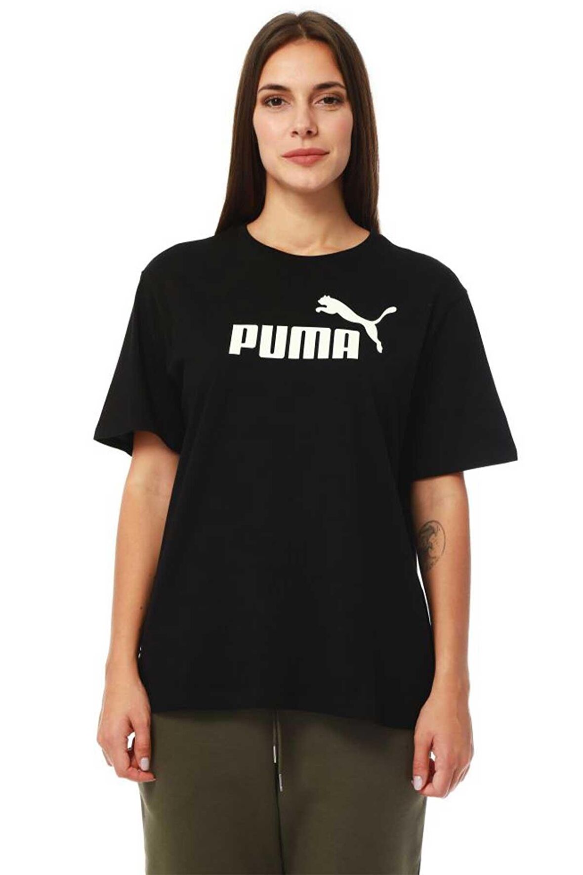 Puma ESS Logo Boyfriend Tee Puma Black Kadın T-Shirt