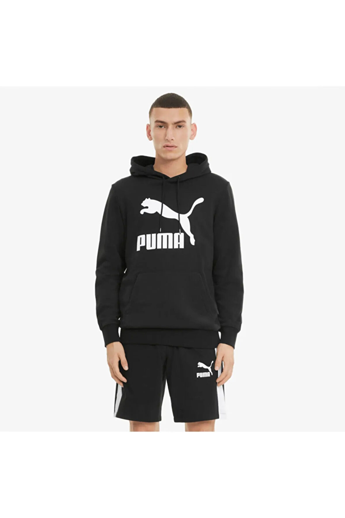 Classics Logo Hoodie Erkek Siyah Günlük Stil Sweatshirt 53008401