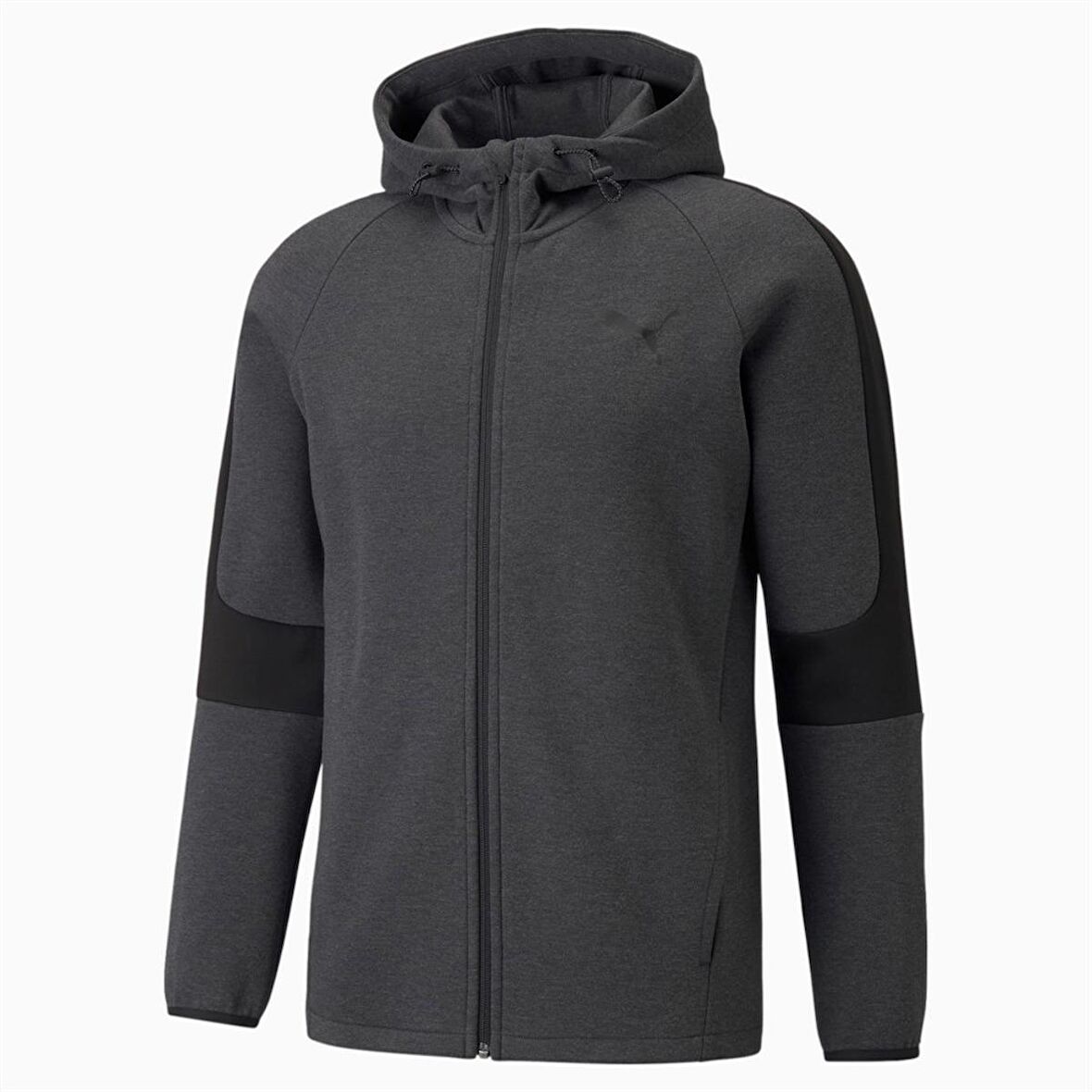 Puma EVOSTRIPE Core FZ Hoodie Gri Erkek Eşofman Üstü