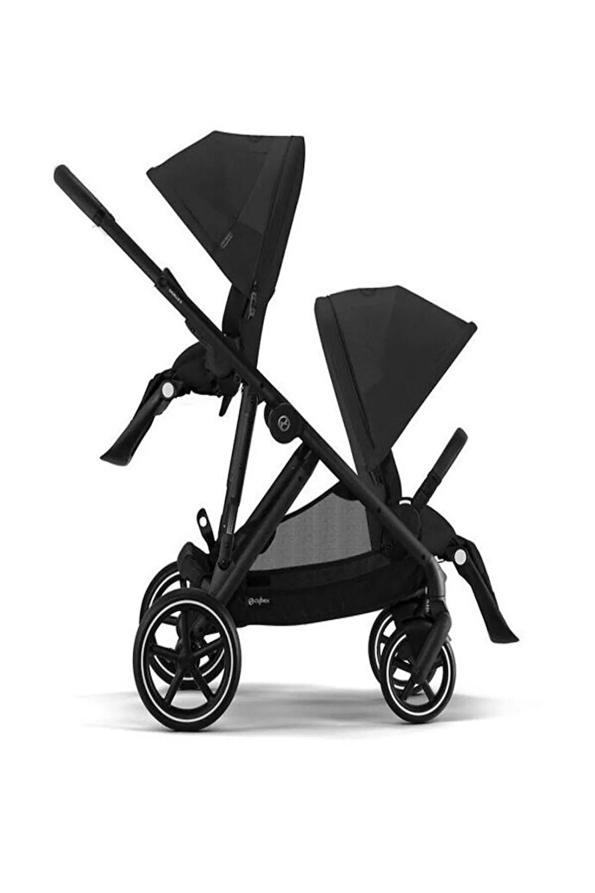 Gazelle S (Black Şasi) İkiz Bebek Arabası (Moon Black)