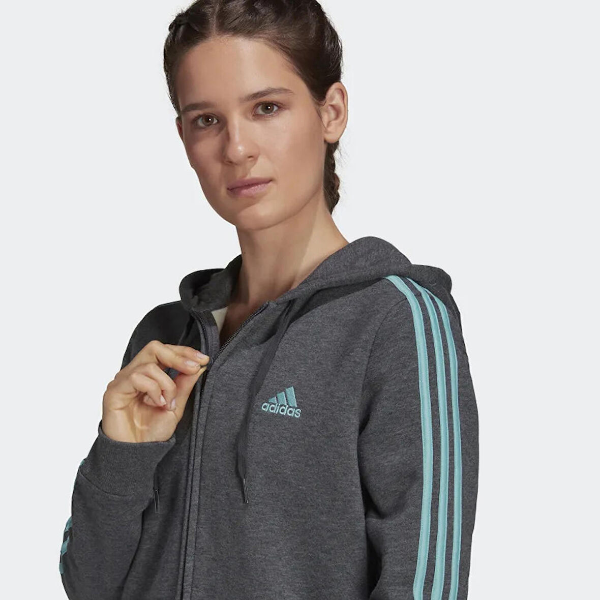 adidas H07837 W 3S FL FZ HD Kadın Kapüşonlu Sweatshirt