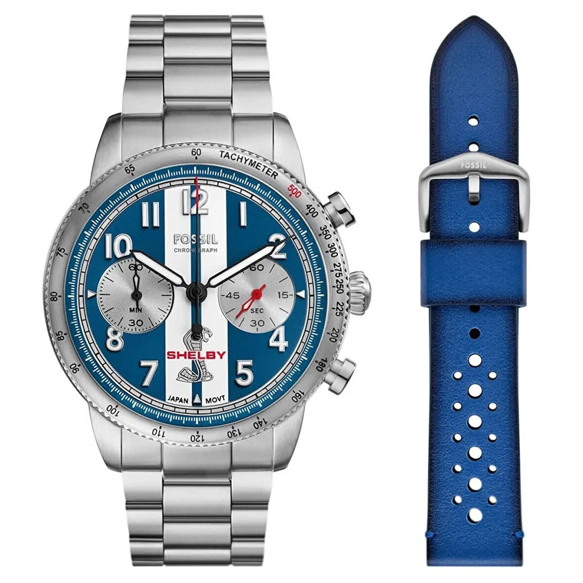 Fossil FLE1209SET Shelby x Fossil Grand Tourer Limited-Edition Erkek Kol Saati ve Yedek Kordon