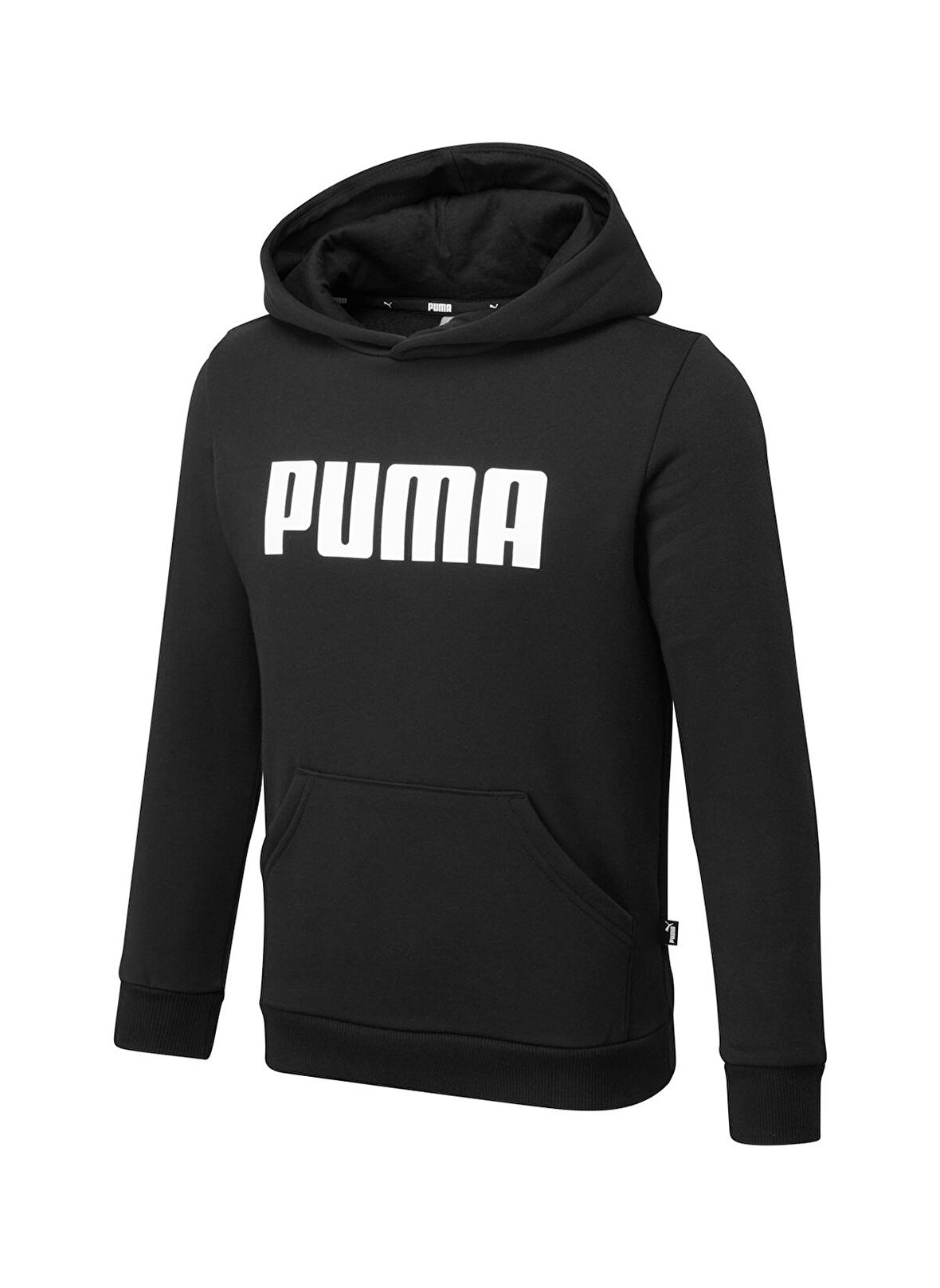 Puma Siyah Erkek Çocuk Kapüşonlu Uzun Kollu Düz Sweatshirt Boys ESS PUMA Hoody FL