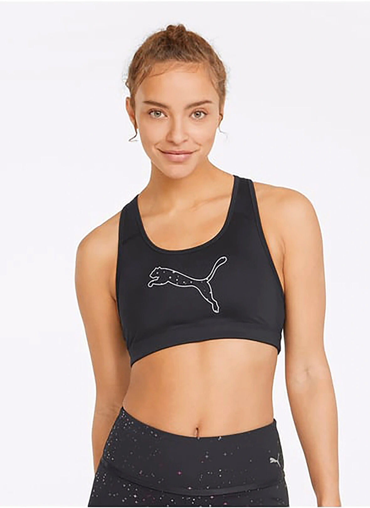 Puma Siyah Sporcu Sütyeni 52030606 Mid 4Keeps Graphic Bra PM